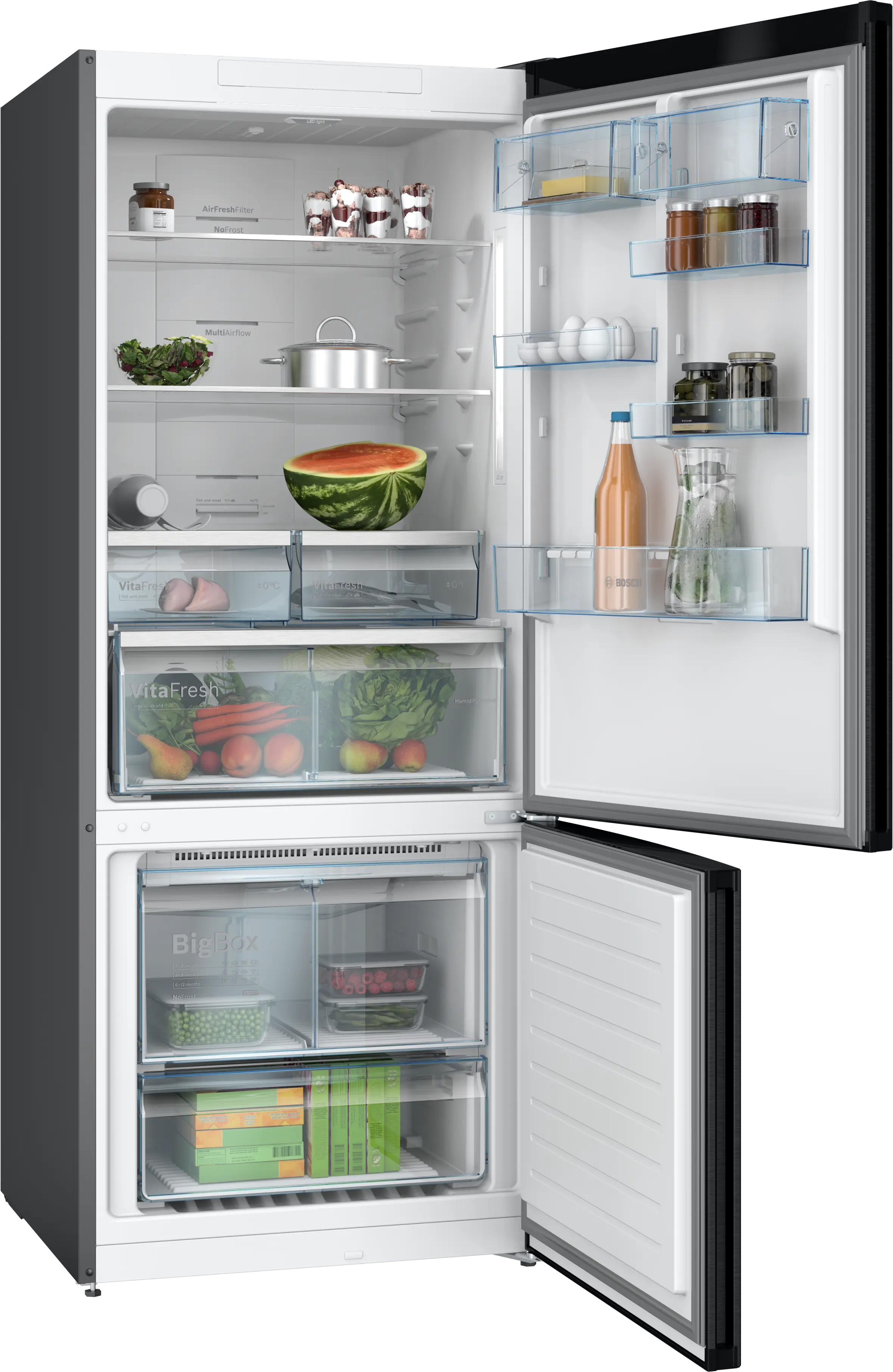 Serie 6 Alttan Donduruculu Buzdolabı 186 x 75 cm Parmak izi bırakmayan siyah inoks - Gorsel 2