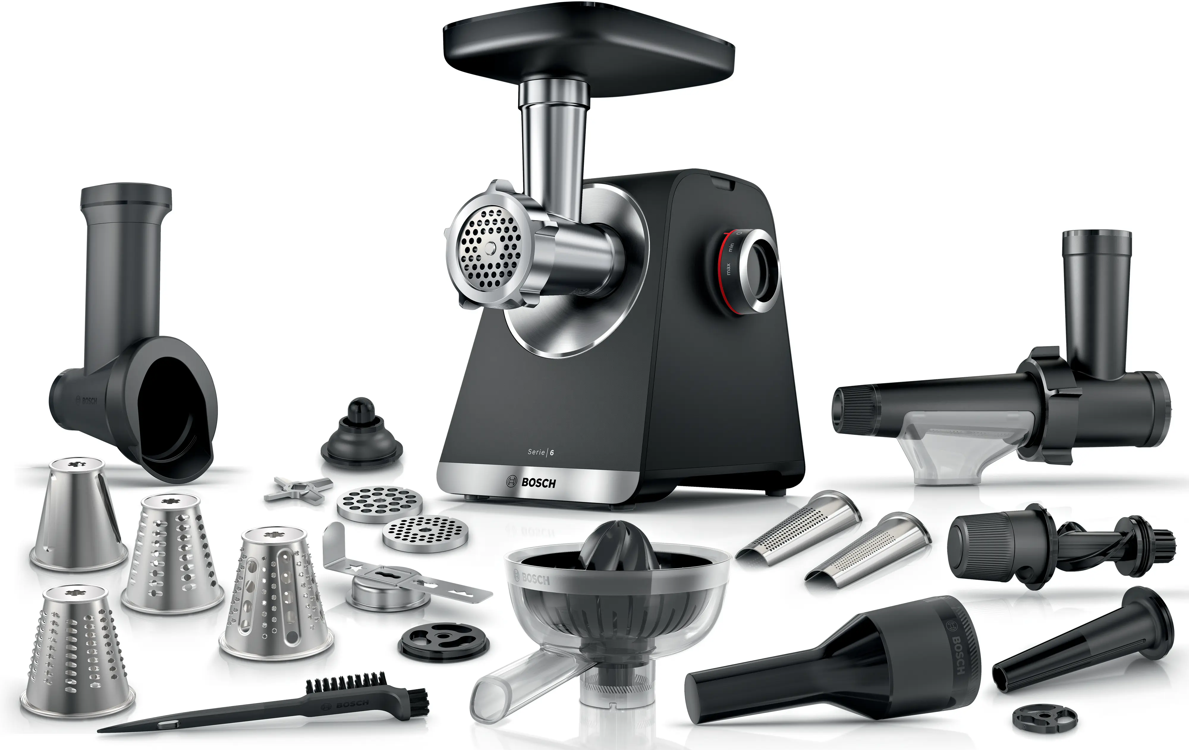 Serie 6 Gıda Kıyma Makinesi MultiPower 2100 W Siyah, Metalik gümüş - Gorsel 1