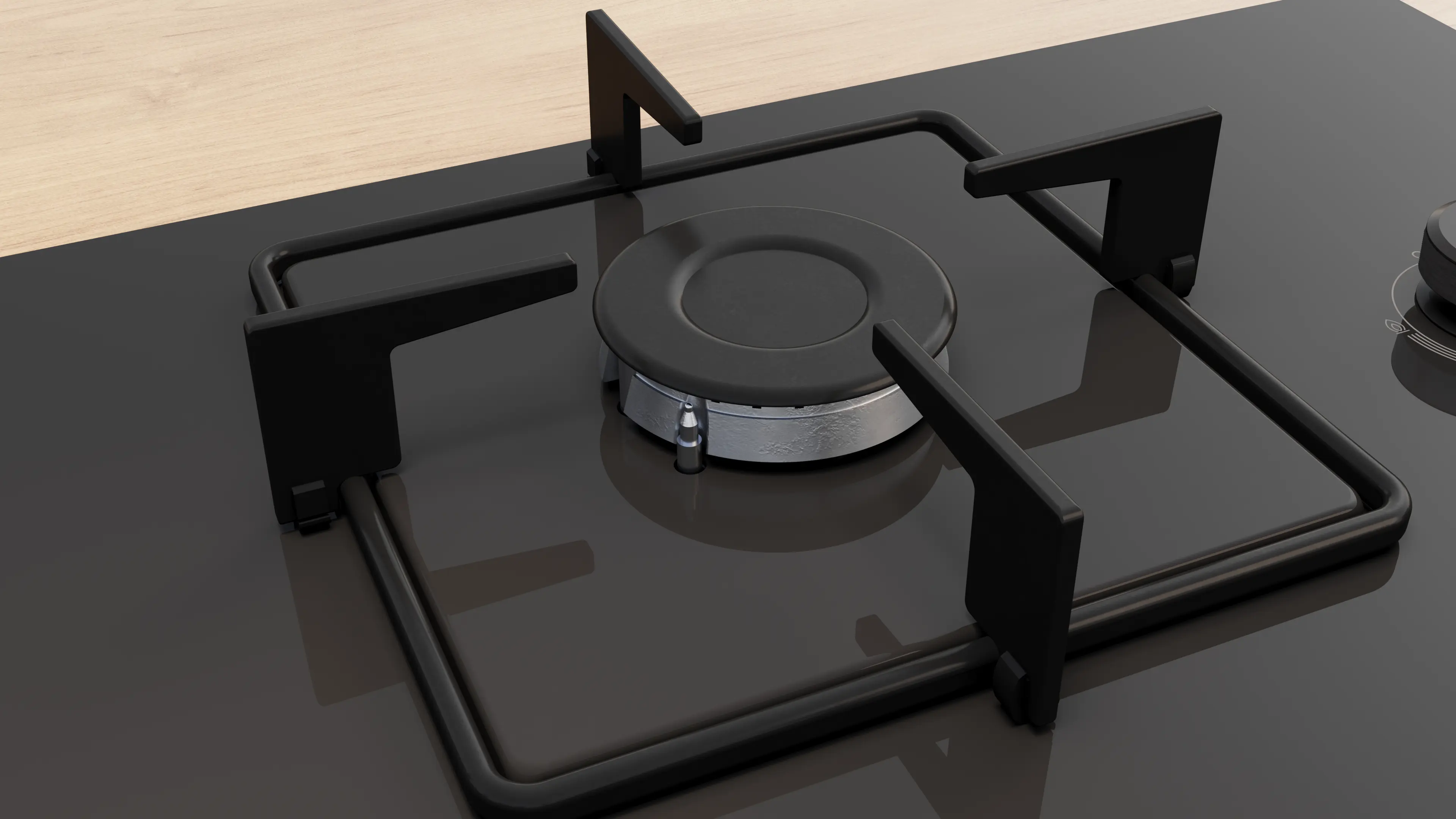 Serie 4 Gazlı Ocak 67 cm Sert cam, Siyah - Gorsel 6