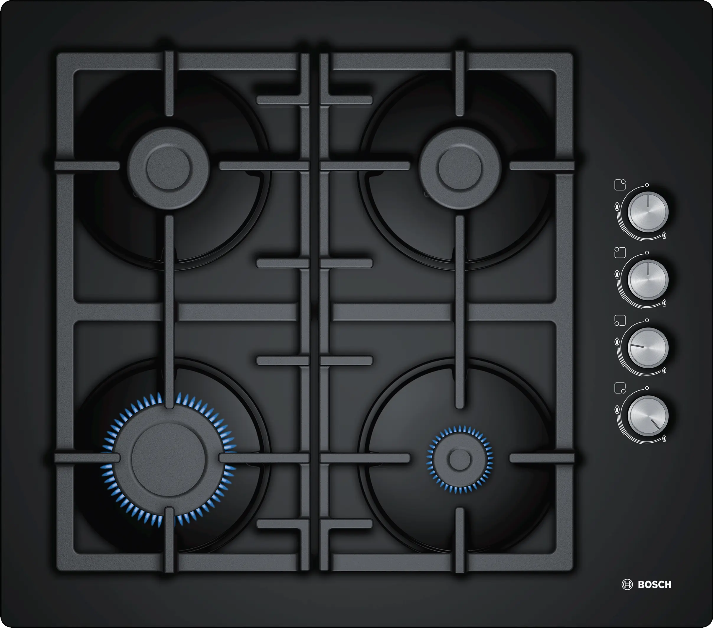 Serie 2 Gazlı Ocak 60 cm Sert cam, Siyah - Gorsel 1