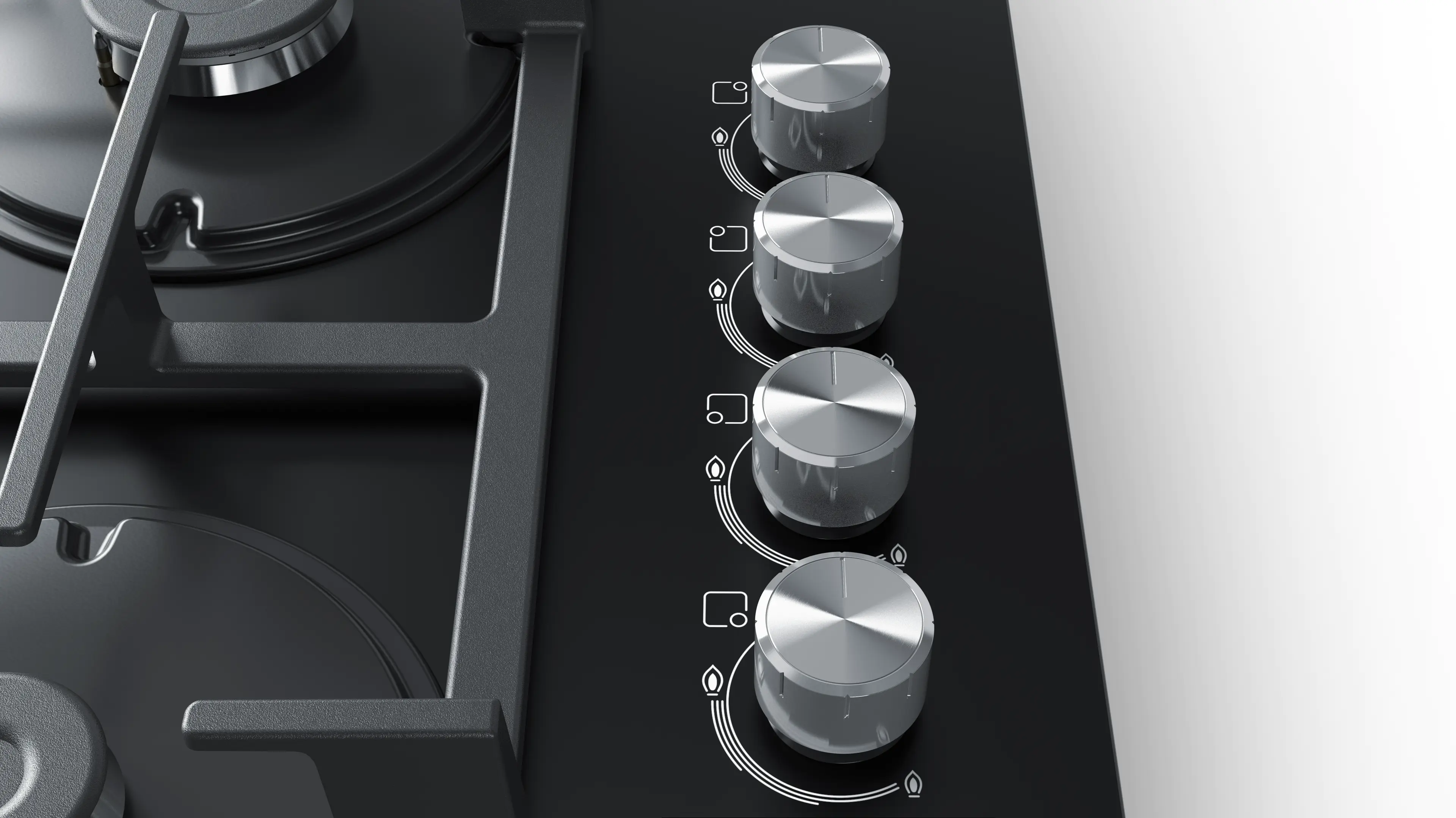 Serie 2 Gazlı Ocak 60 cm Sert cam, Siyah - Gorsel 2