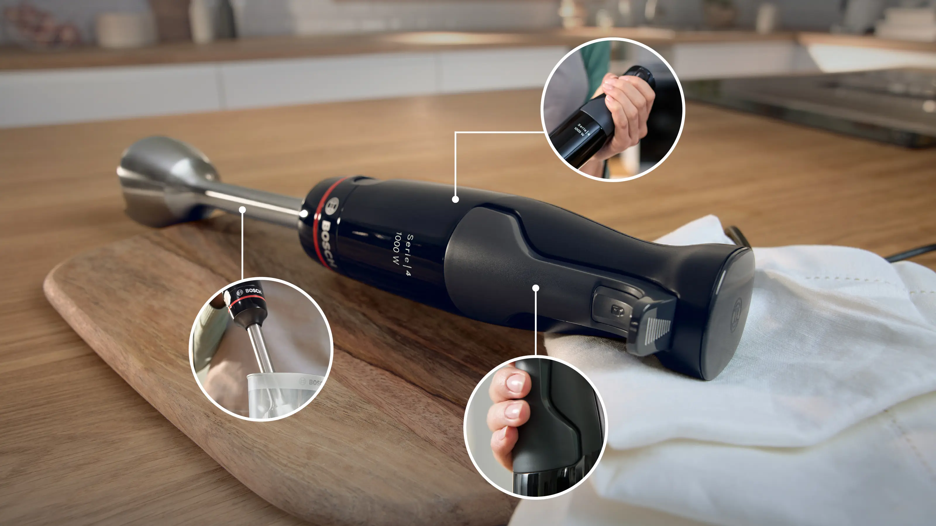 Serie 4 El Blenderı ErgoMaster 1000 W Siyah, Antrasit - Gorsel 3