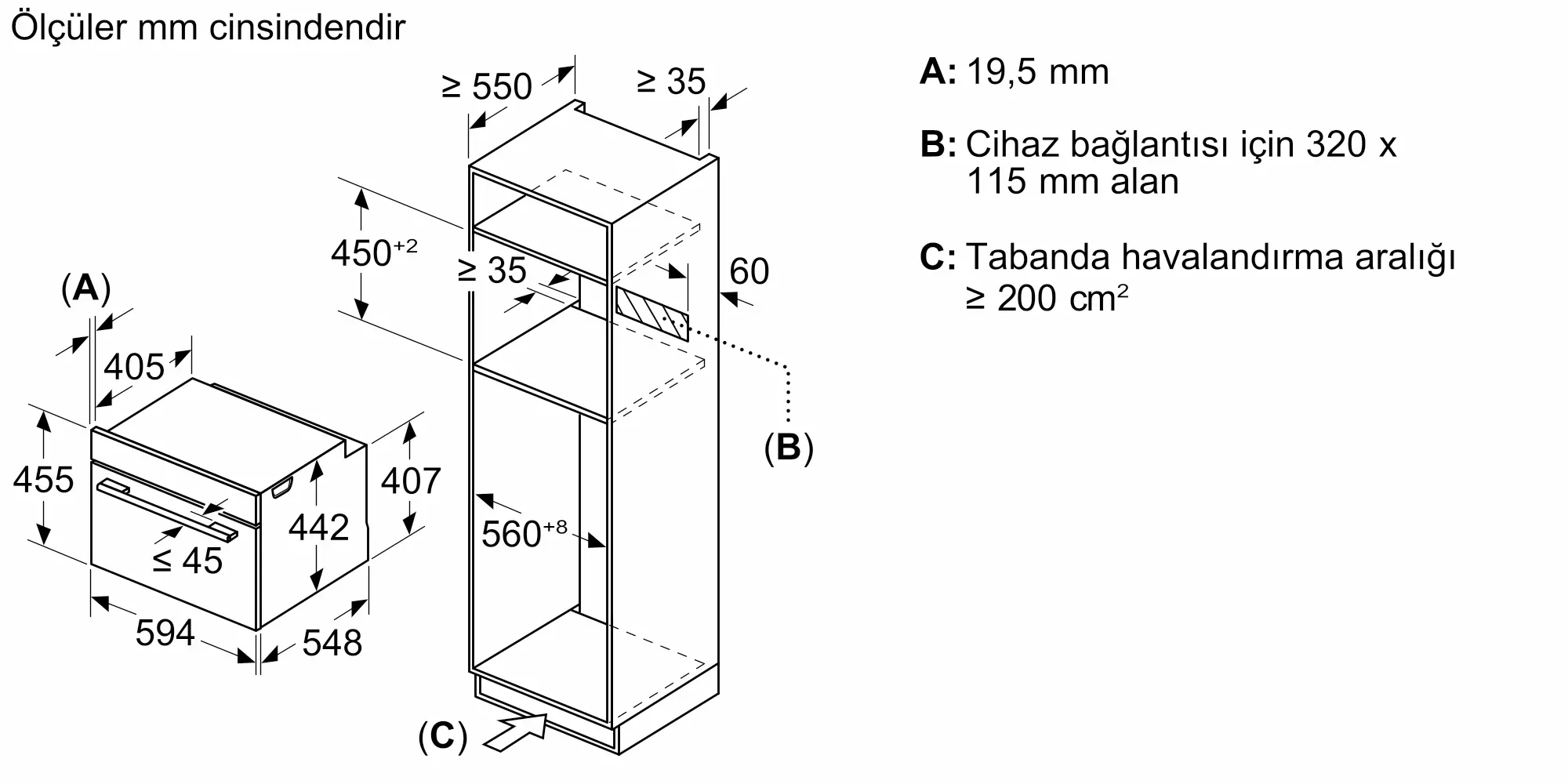 Serie 8 Mikrodalga Fonksiyonlu Kompakt Ankastre Fırın 60 x 45 cm Siyah - Gorsel 9