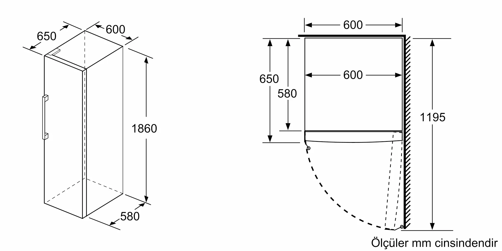 Serie 4 Solo Derin Dondurucu 186 x 60 cm Paslanmaz çelik - Gorsel 6