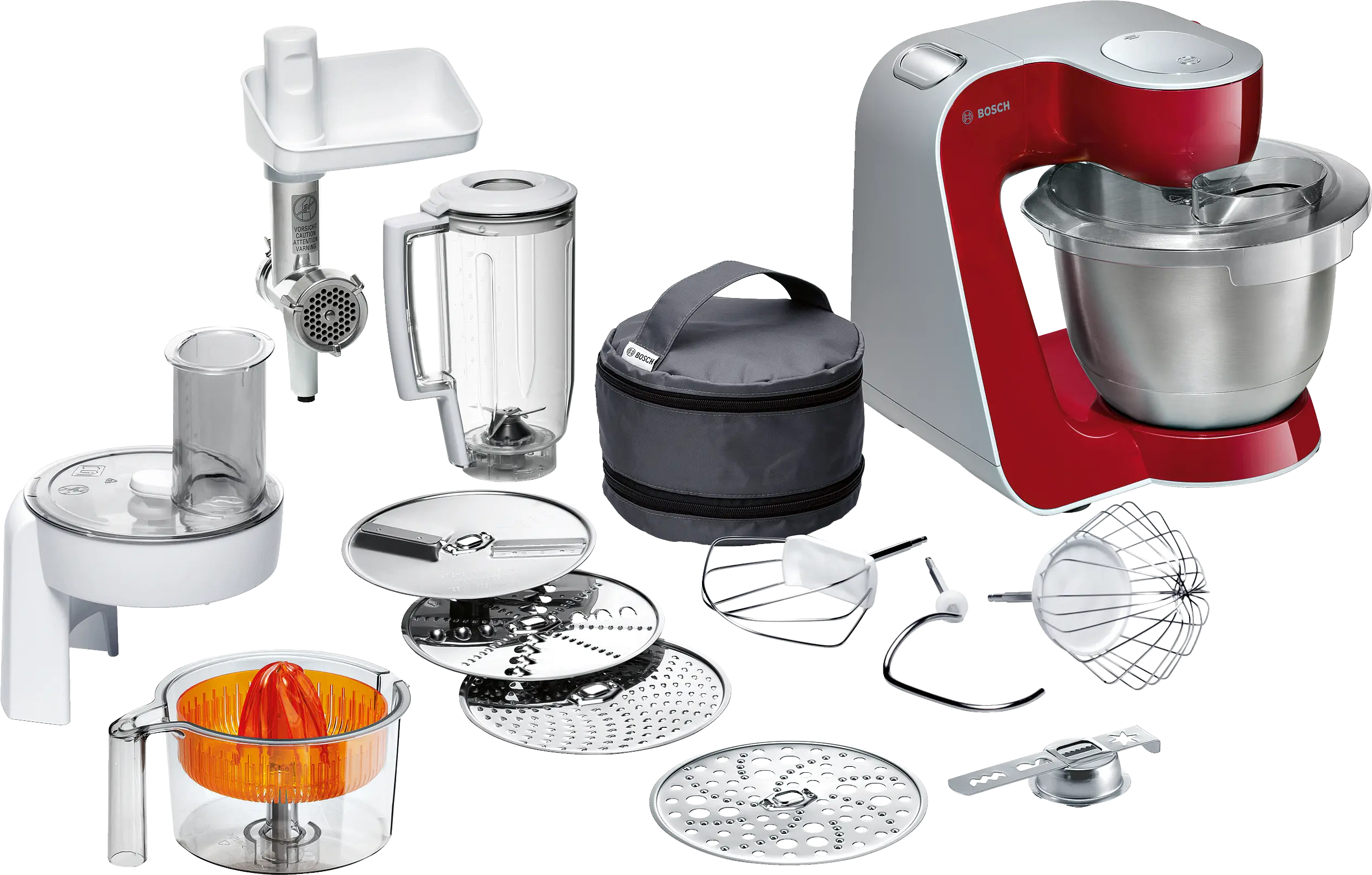 Serie 4 Mutfak Makinesi MUM 5 900 W Kırmızı, Gümüş - Gorsel 1