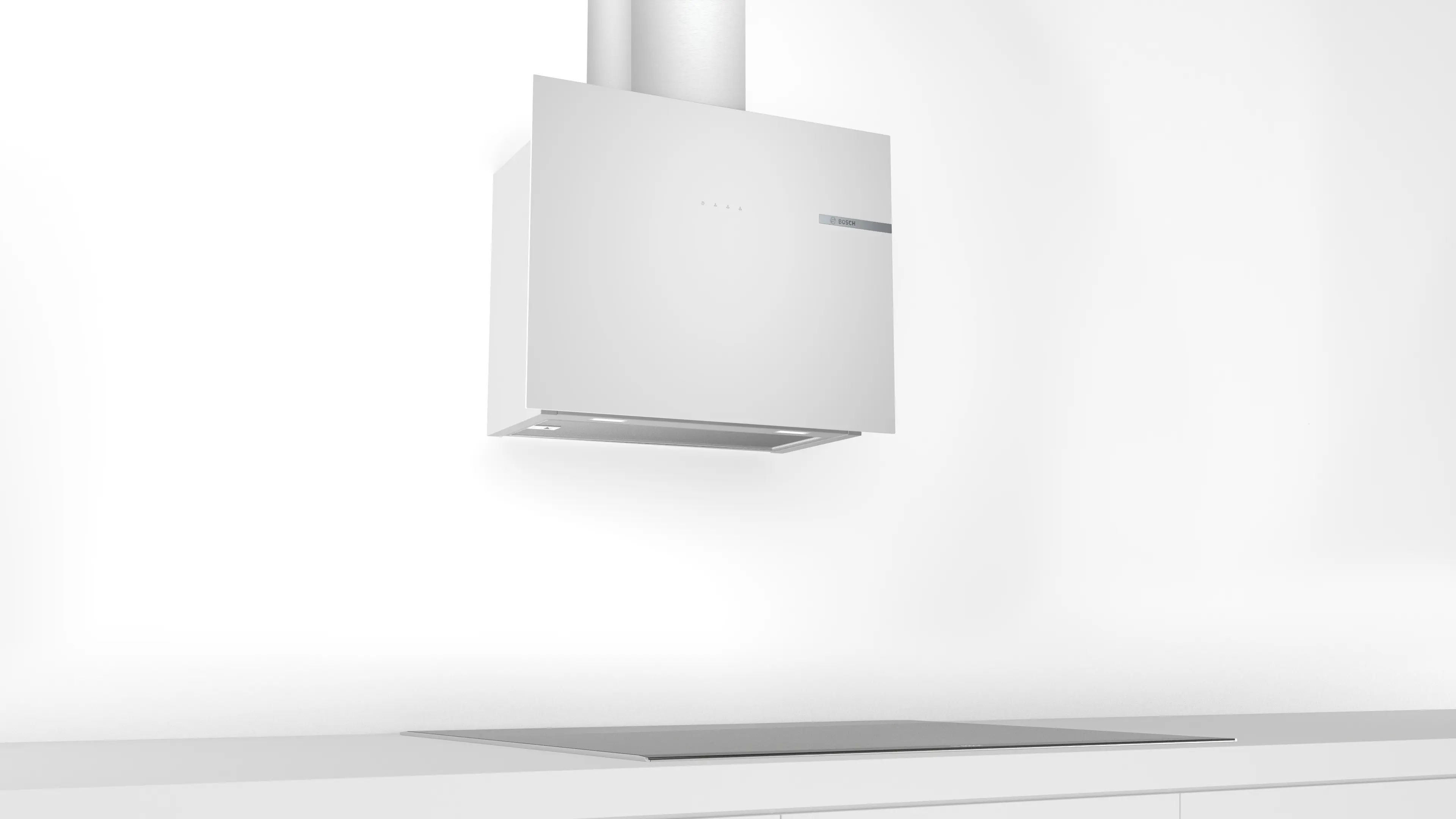 Serie 4 Duvar Tipi Davlumbaz 60 cm Beyaz Cam Yüzey, Beyaz - Gorsel 4