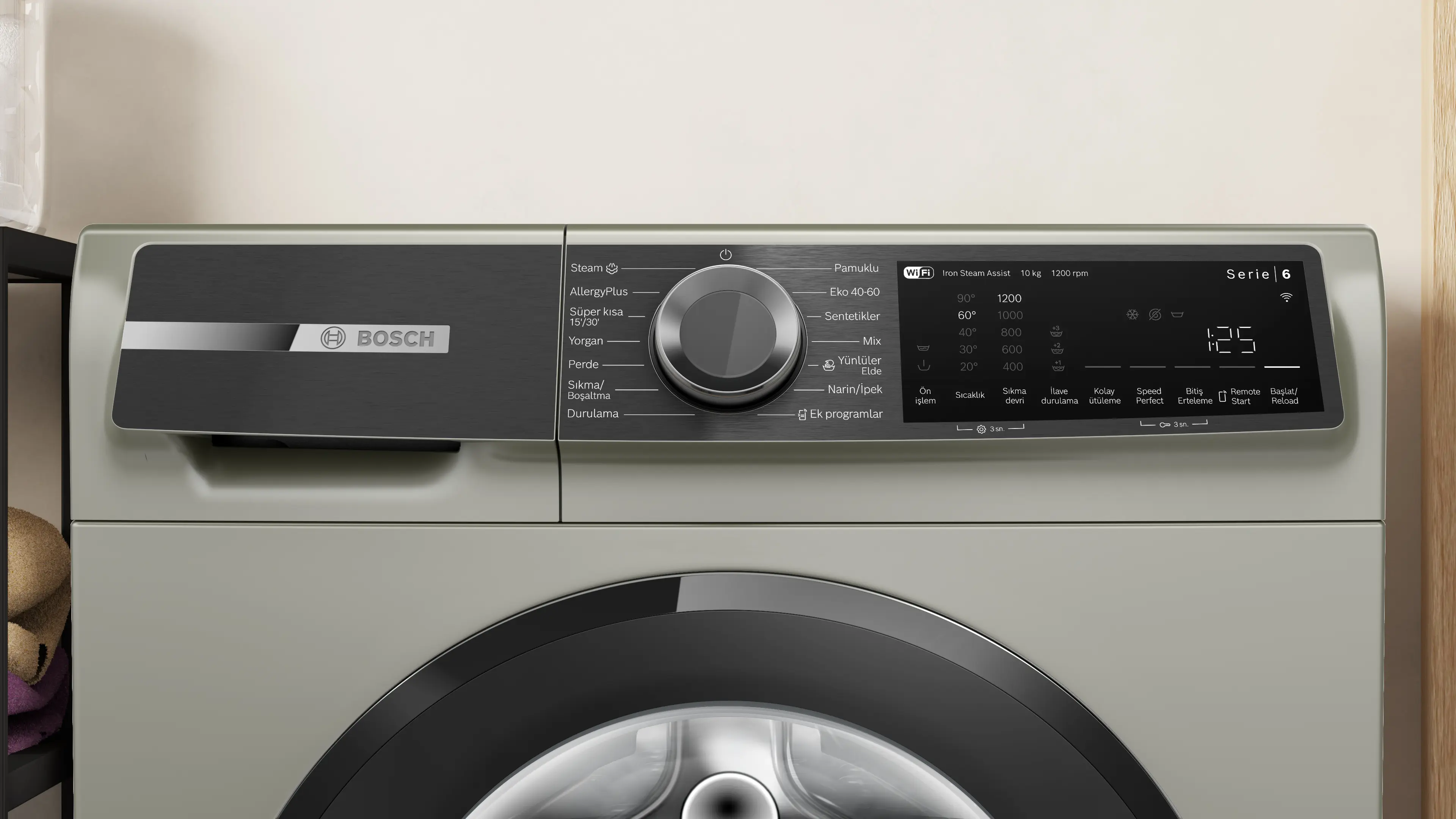 Serie 6 Çamaşır Makinesi 10 kg maks. 1200 dev./dak., Gümüş - Gorsel 2