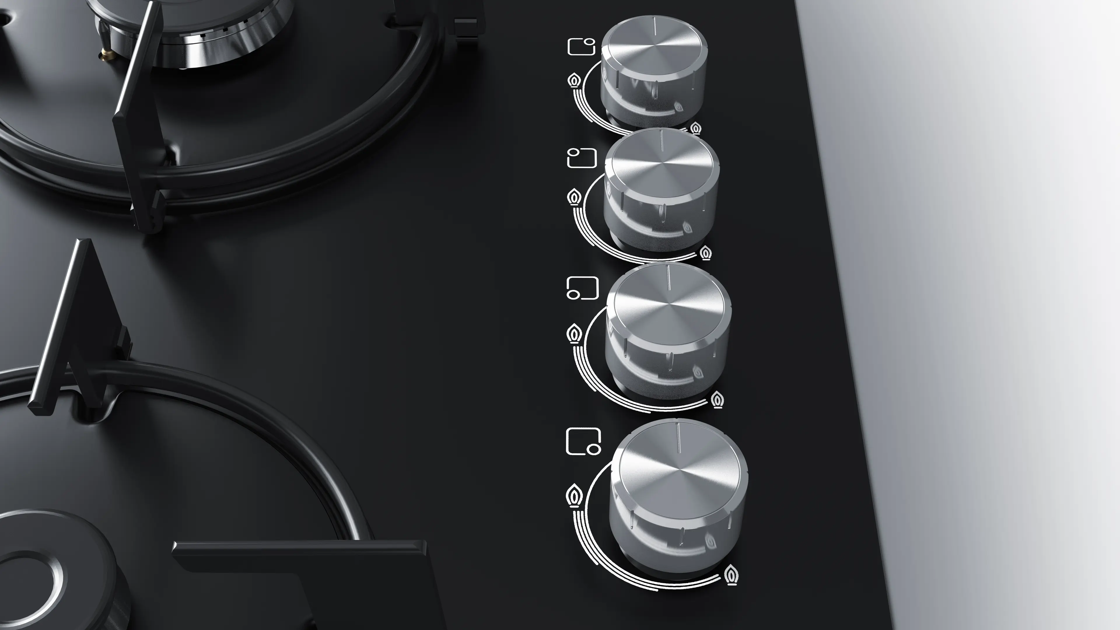 Serie 2 Gazlı Ocak 60 cm Sert cam, Siyah - Gorsel 3