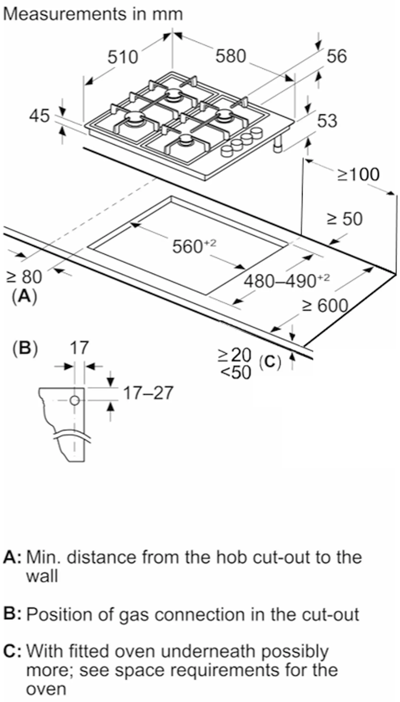 Serie 2 Gazlı Ocak 60 cm Emaye, Siyah - Gorsel 2