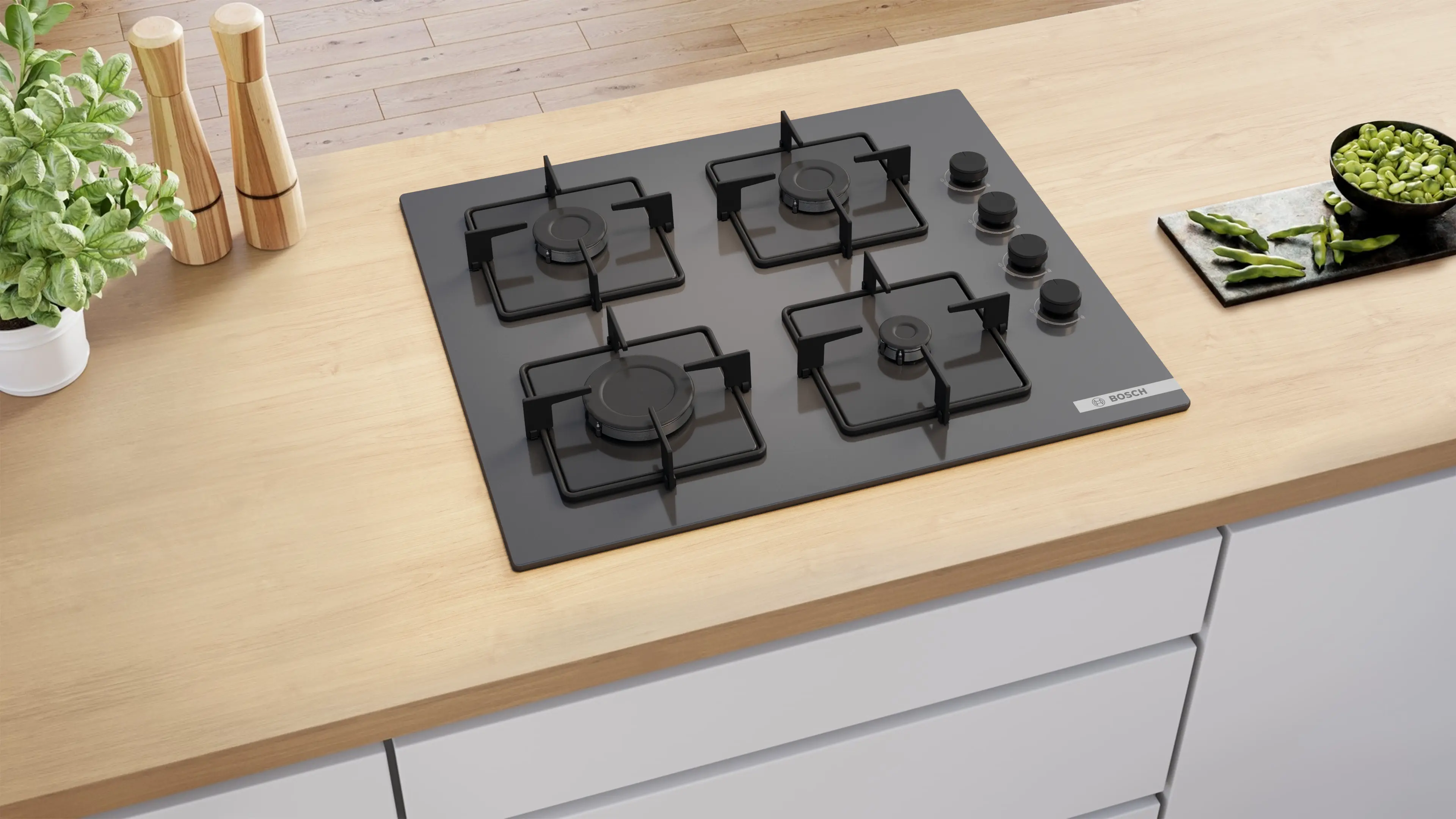 Serie 4 Gazlı Ocak 60 cm Sert cam, Antrasit gri - Gorsel 5