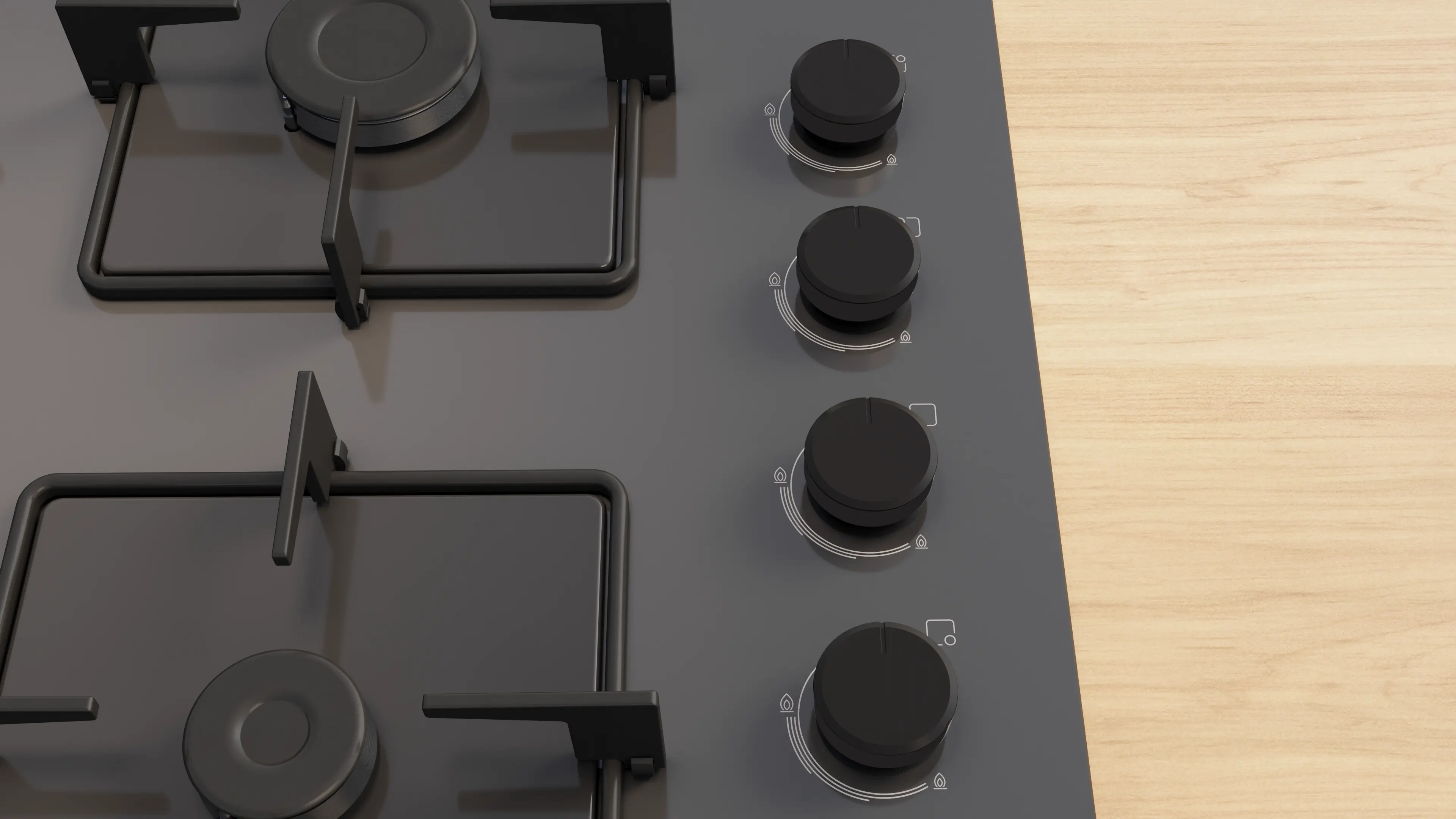 Serie 4 Gazlı Ocak 60 cm Sert cam, Antrasit gri - Gorsel 3