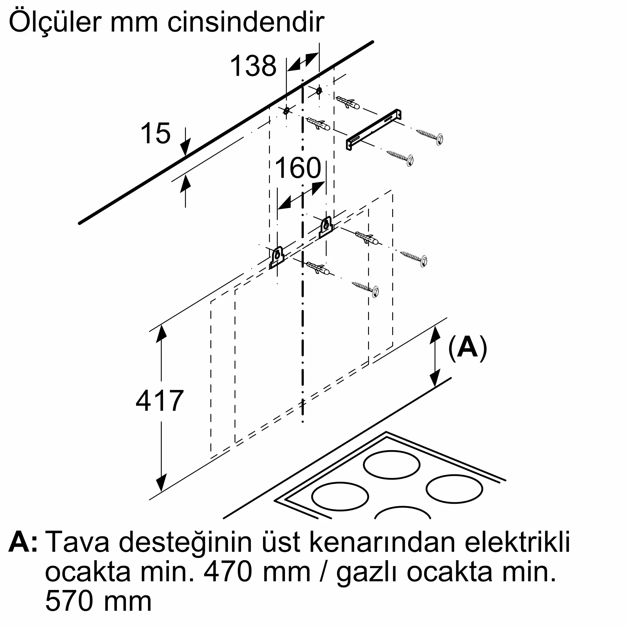 Serie 6 Duvar Tipi Davlumbaz 60 cm Siyah Cam, Siyah - Gorsel 8
