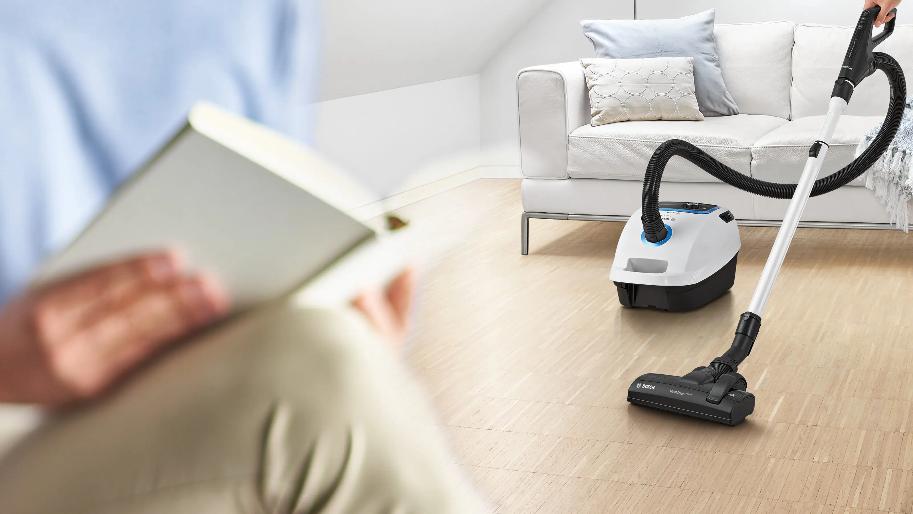 Serie 6 Toz torbalı Süpürge ProSilence Beyaz - Gorsel 3