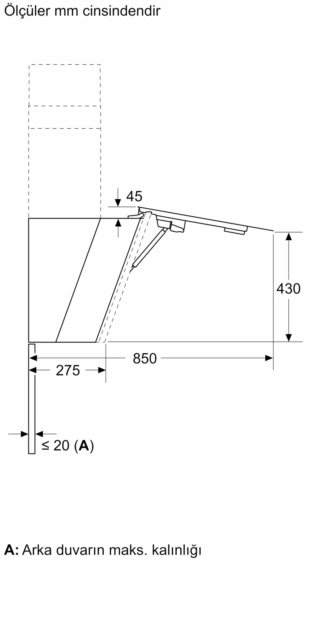 Serie 8 Duvar Tipi Davlumbaz 90 cm Siyah Cam, Siyah - Gorsel 8