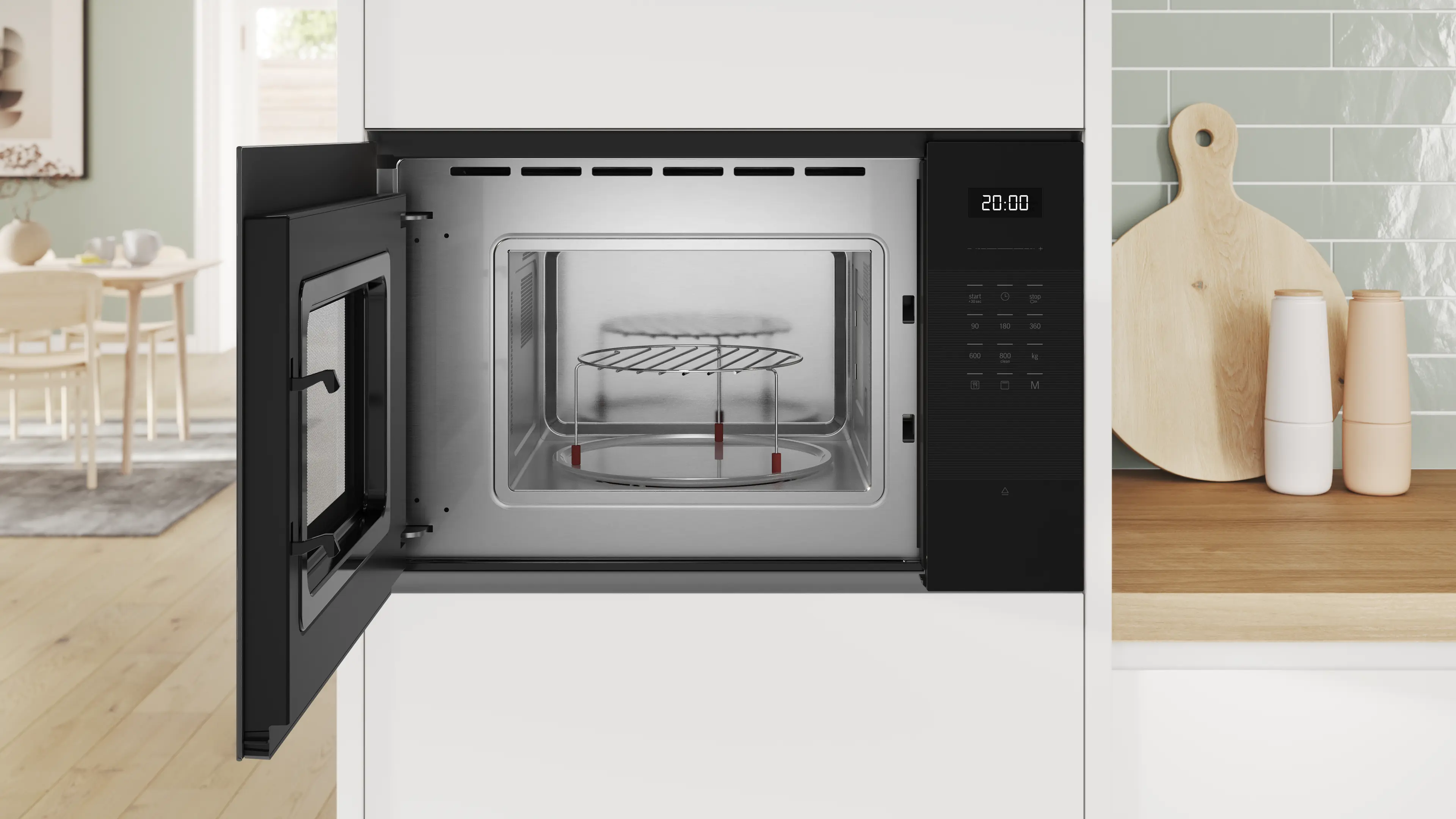 Serie 6 Ankastre Mikrodalga, Izgara Fonksiyonlu Siyah - Gorsel 4