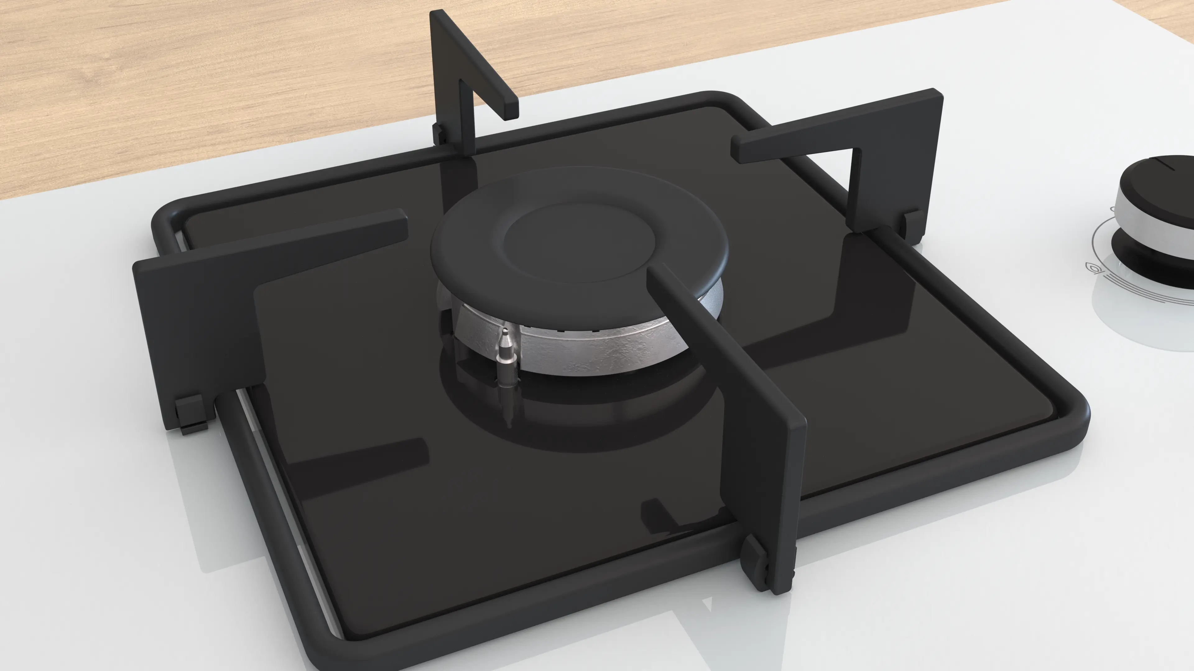 Serie 4 Gazlı Ocak 67 cm Sert cam, Beyaz - Gorsel 6