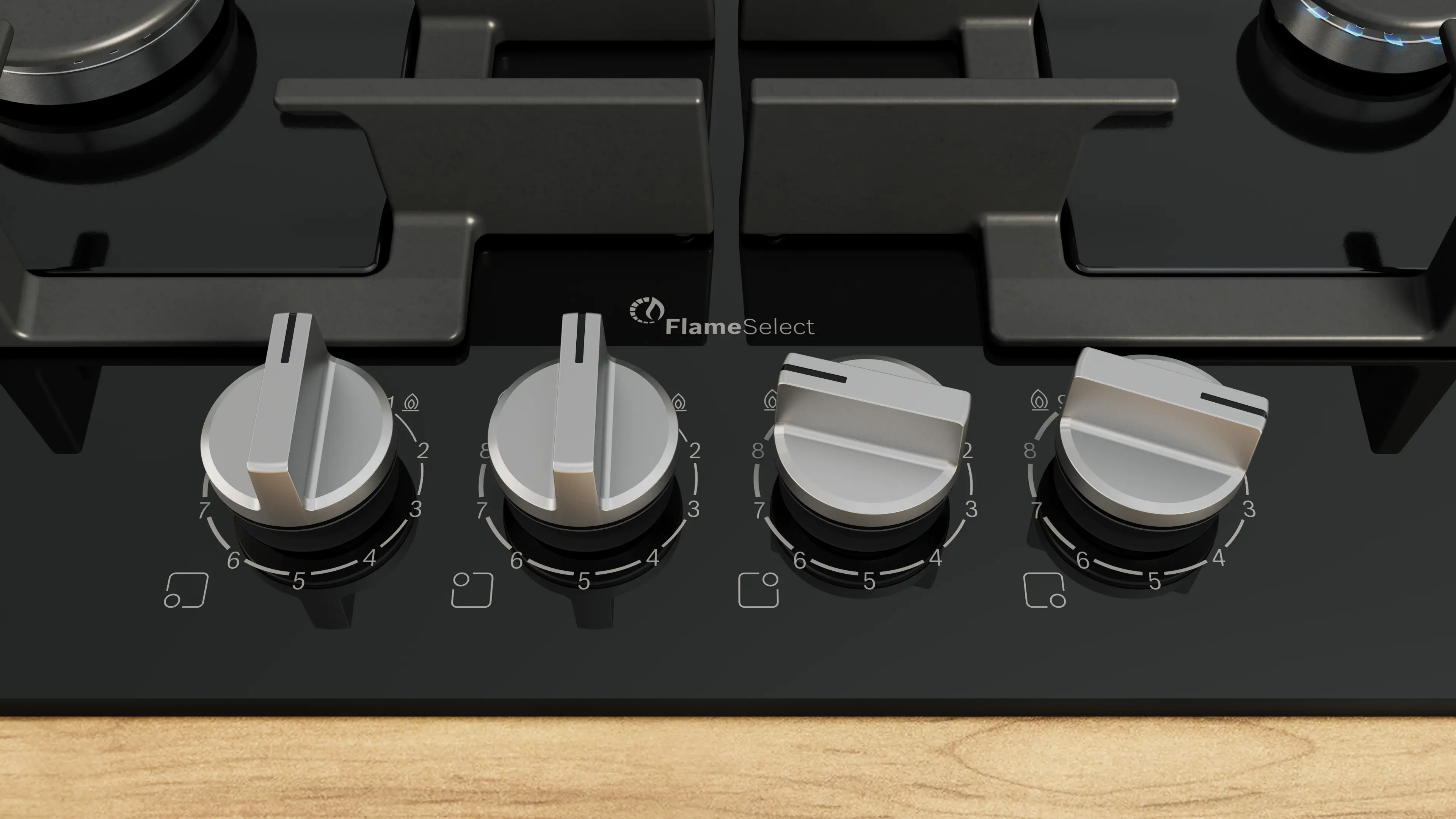 Serie 6 Gazlı Ocak 60 cm Sert cam, Siyah - Gorsel 2