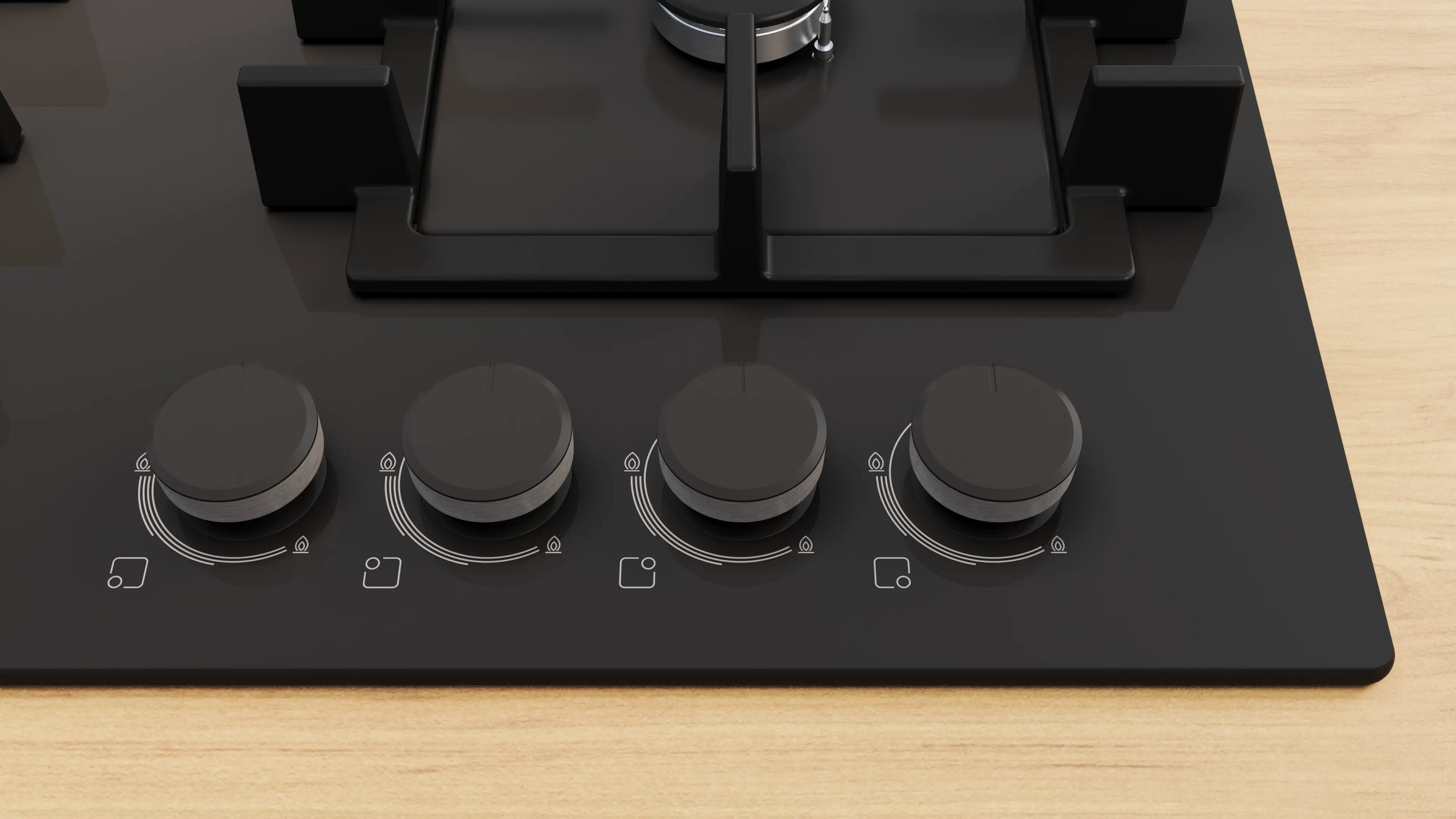 Serie 4 Gazlı Ocak 60 cm Sert cam, Siyah - Gorsel 2