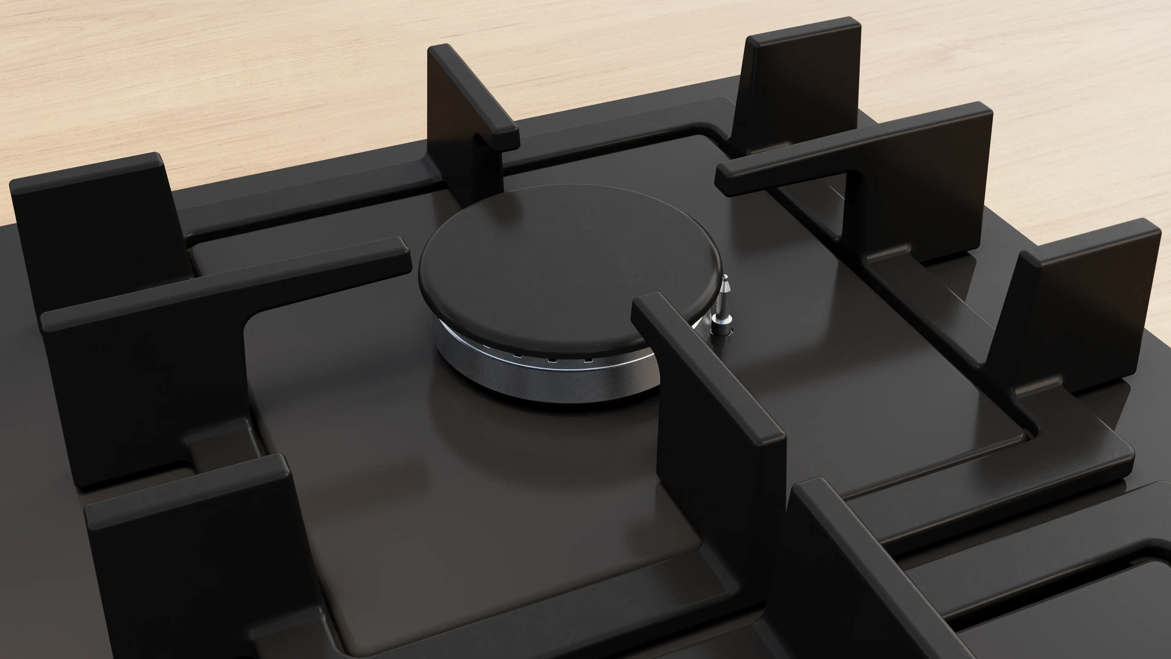 Serie 4 Gazlı Ocak 60 cm Sert cam, Siyah - Gorsel 5