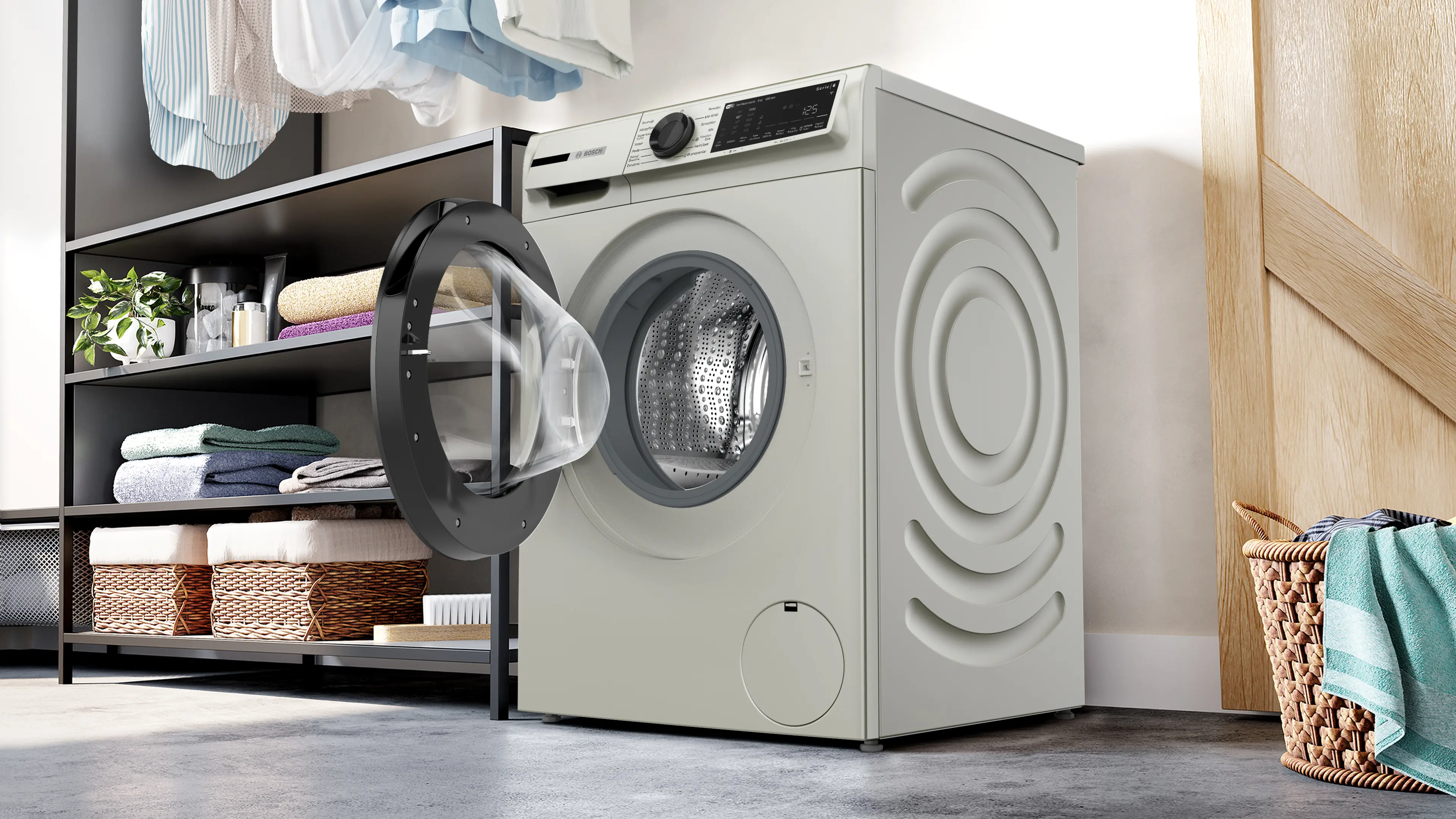 Serie 6 Çamaşır Makinesi 9 kg maks. 1200 dev./dak., Gümüş - Gorsel 4