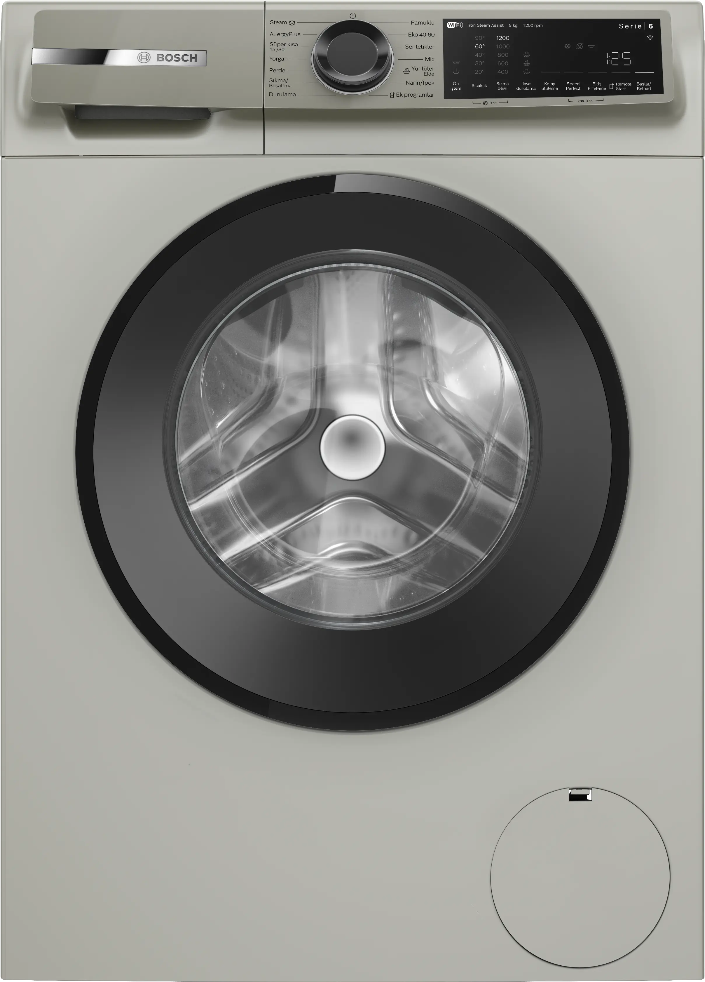 Serie 6 Çamaşır Makinesi 9 kg maks. 1200 dev./dak., Gümüş - Gorsel 1