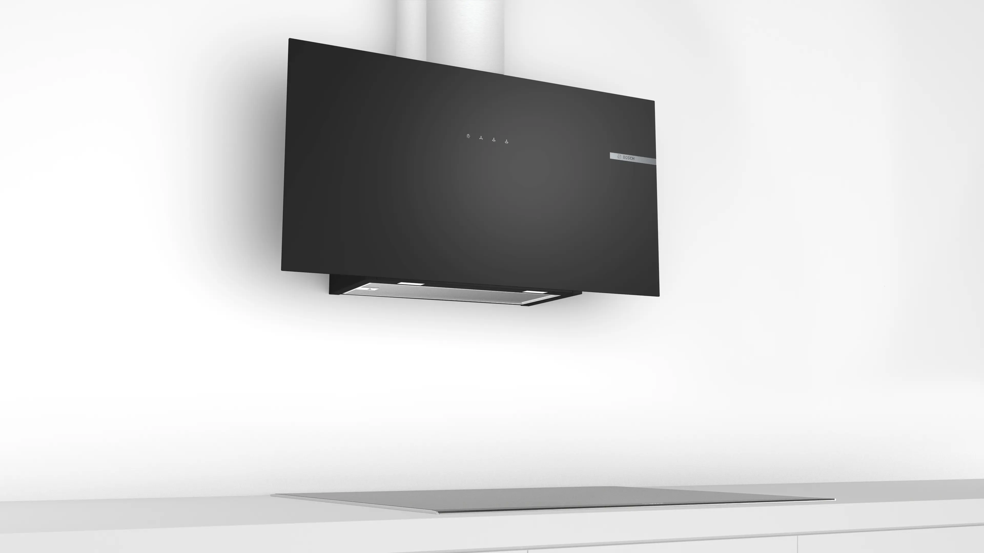 Serie 4 Duvar Tipi Davlumbaz 90 cm Siyah Cam, Siyah - Gorsel 4