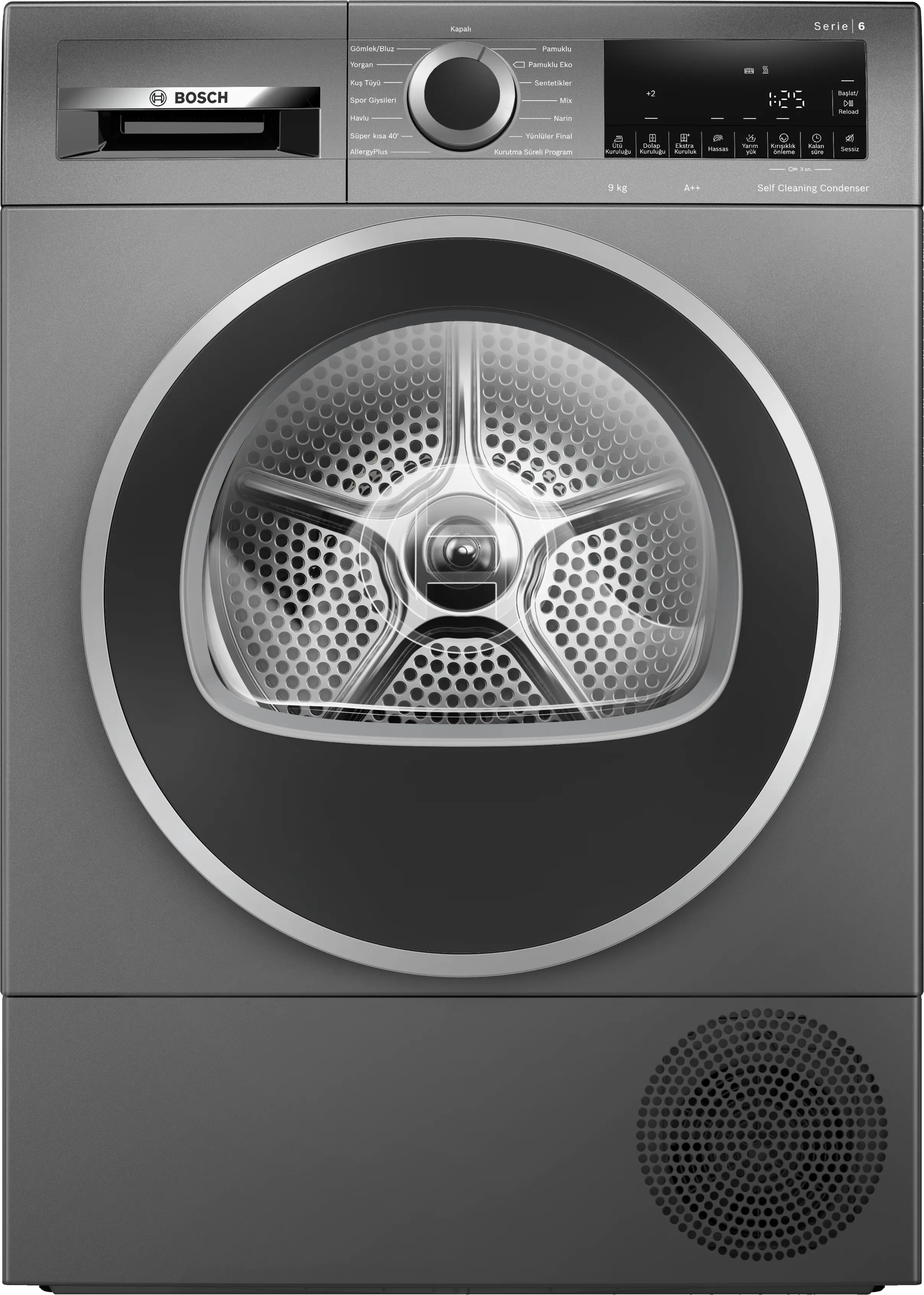 Serie 6 Isı Pompalı Kurutma Makinesi 9 kg Antrasit - Gorsel 1