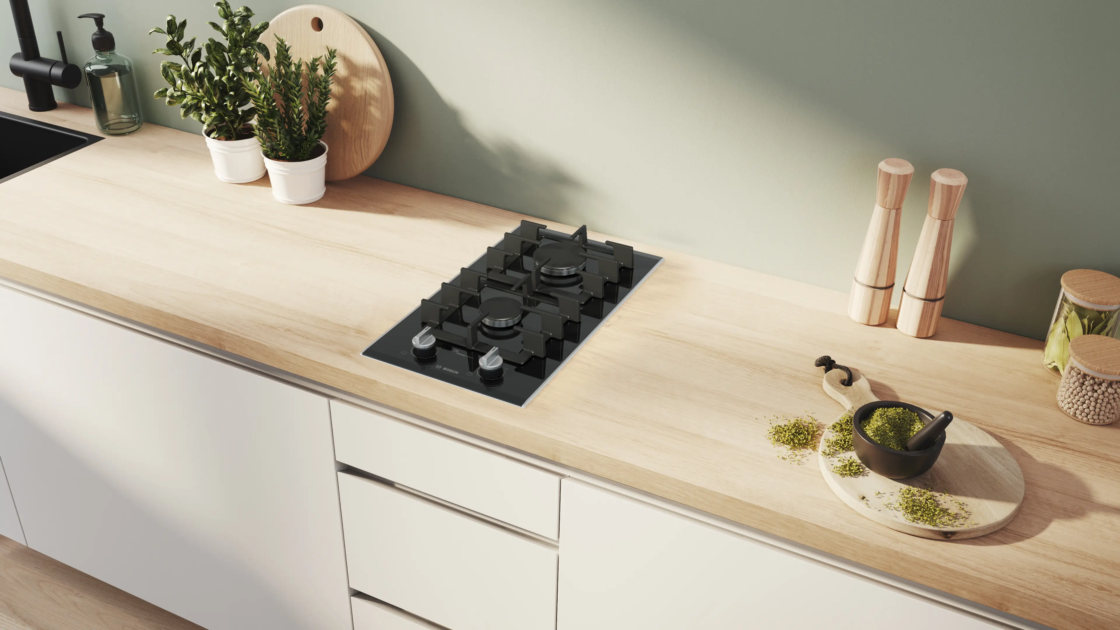 Serie 8 Gazlı Domino Ocak 30 cm Seramik, Siyah - Gorsel 4