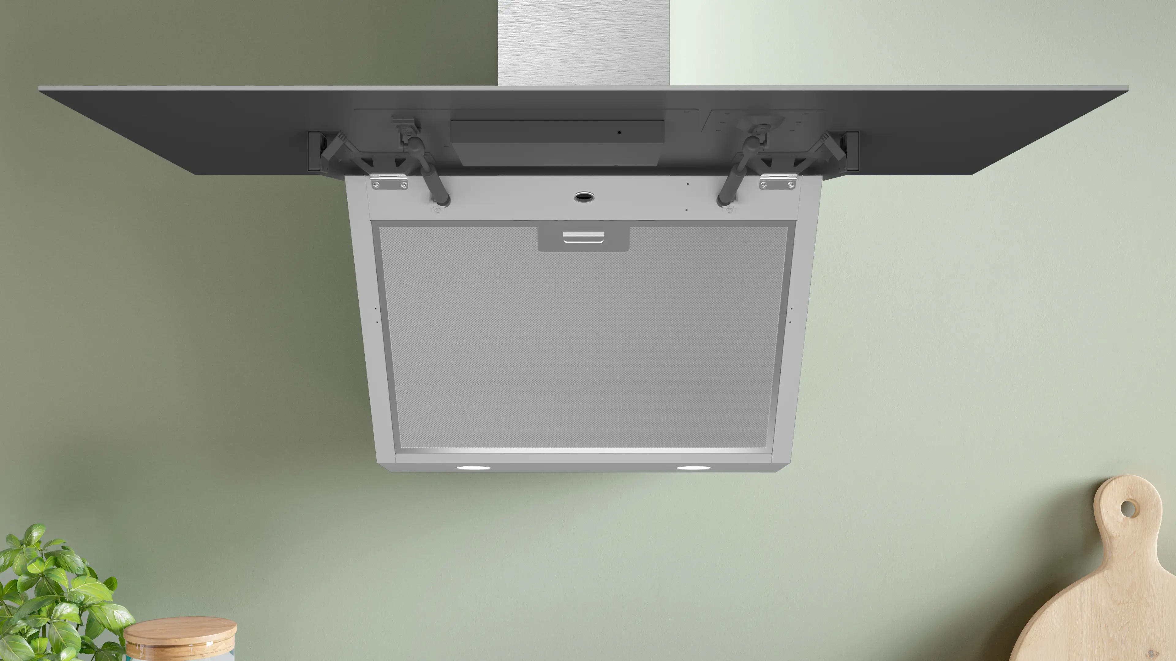 Serie 6 Duvar Tipi Davlumbaz 90 cm Beyaz Cam Yüzey, Beyaz - Gorsel 5