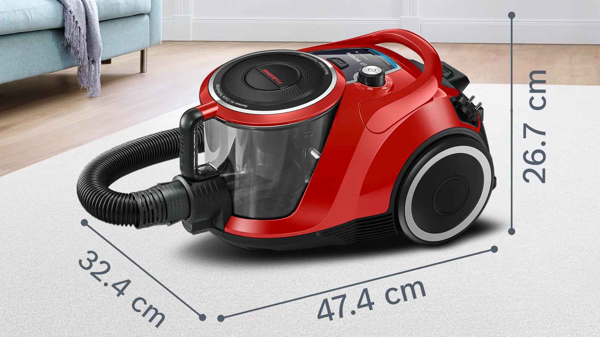 Serie 6 Toz torbasız Süpürge ProAnimal Kırmızı - Gorsel 11