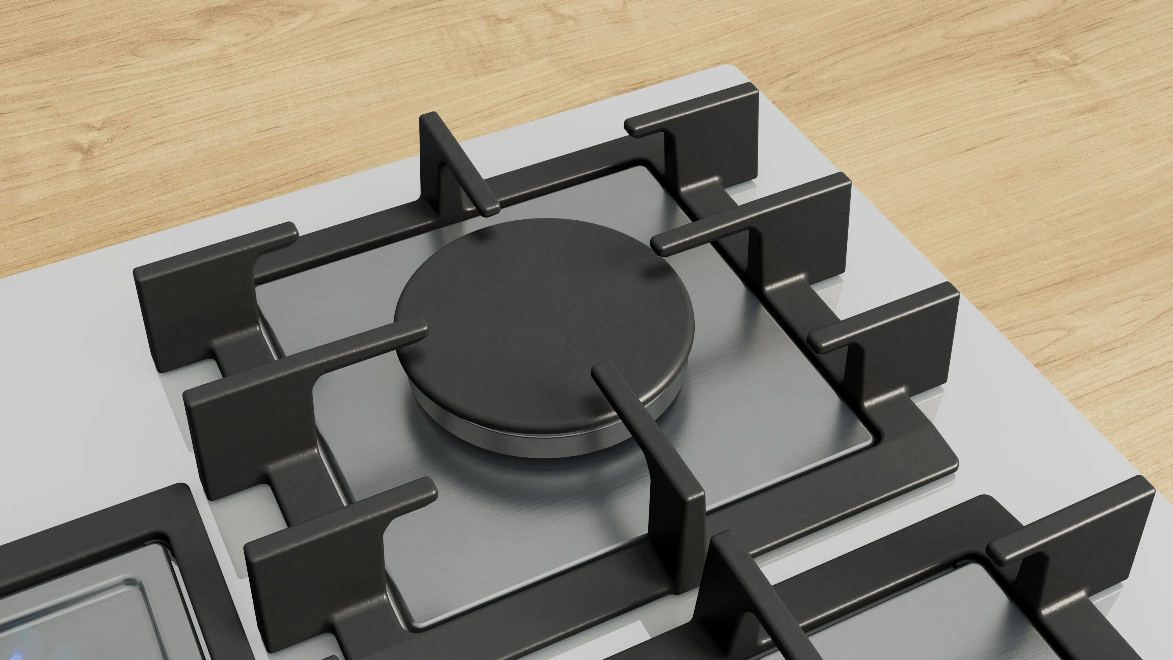 Serie 6 Gazlı Ocak 75 cm Sert cam, Beyaz - Gorsel 5