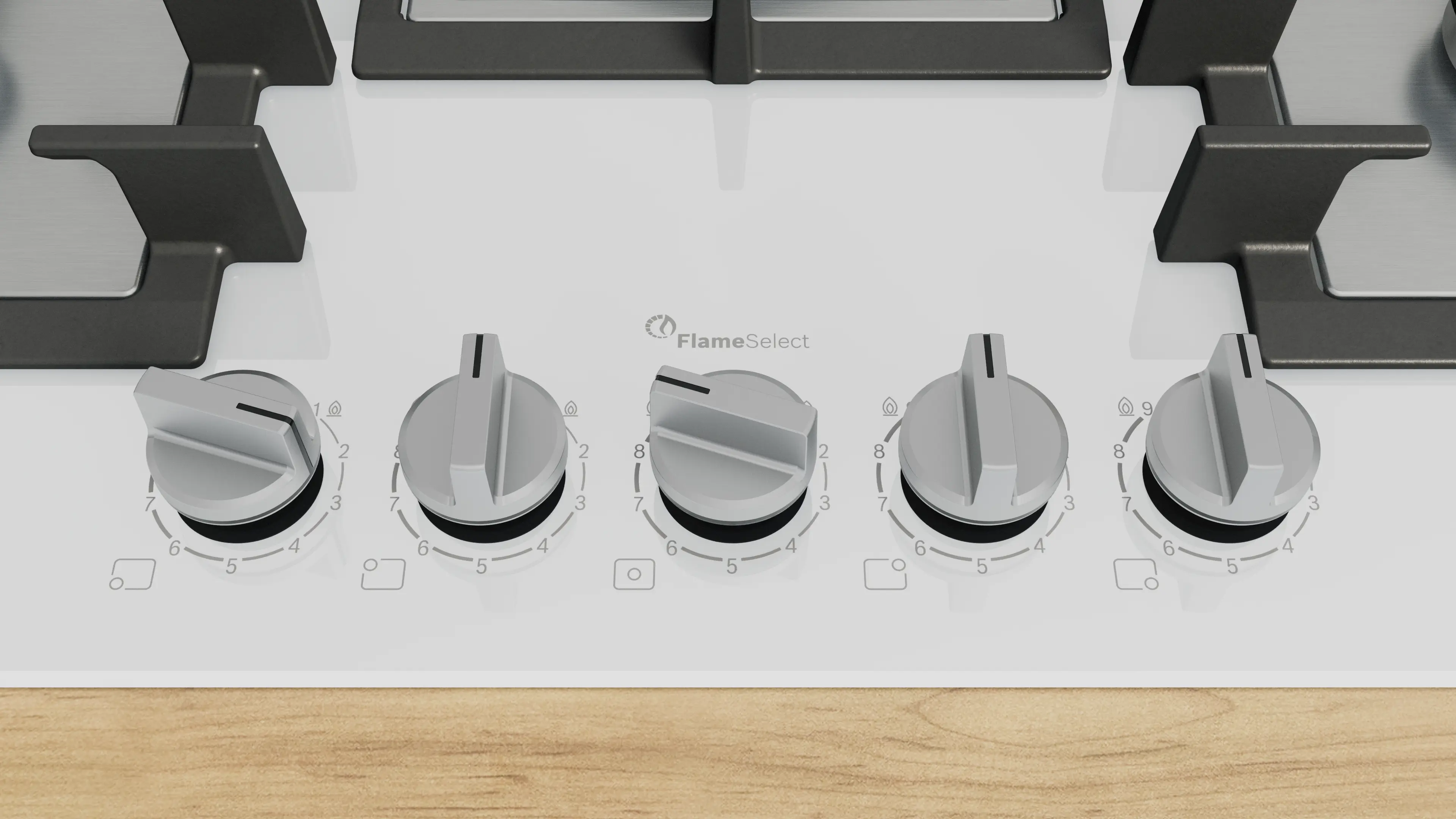 Serie 6 Gazlı Ocak 75 cm Sert cam, Beyaz - Gorsel 2