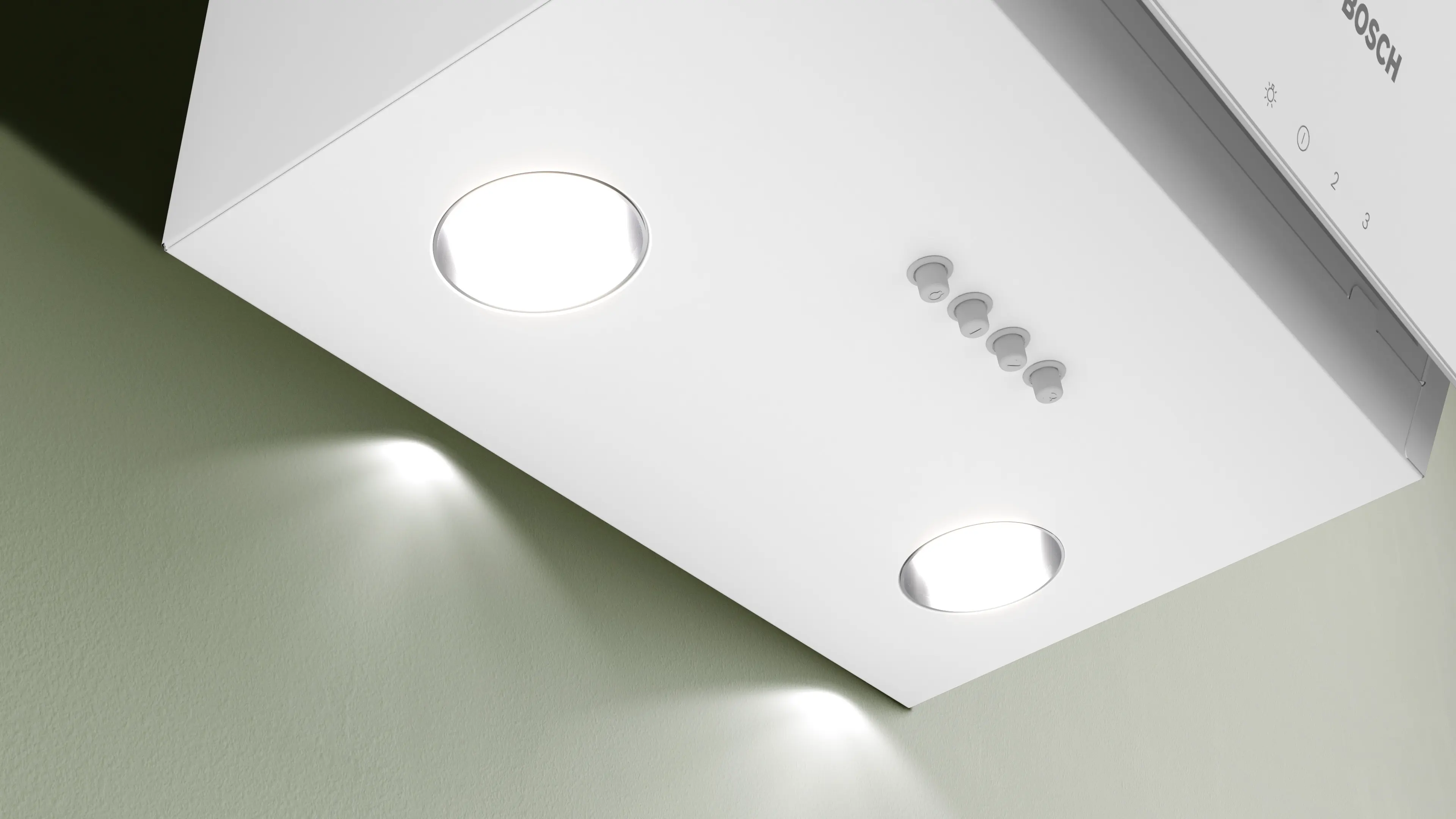 Serie 2 Duvar Tipi Davlumbaz 60 cm Beyaz Cam Yüzey, Beyaz - Gorsel 4