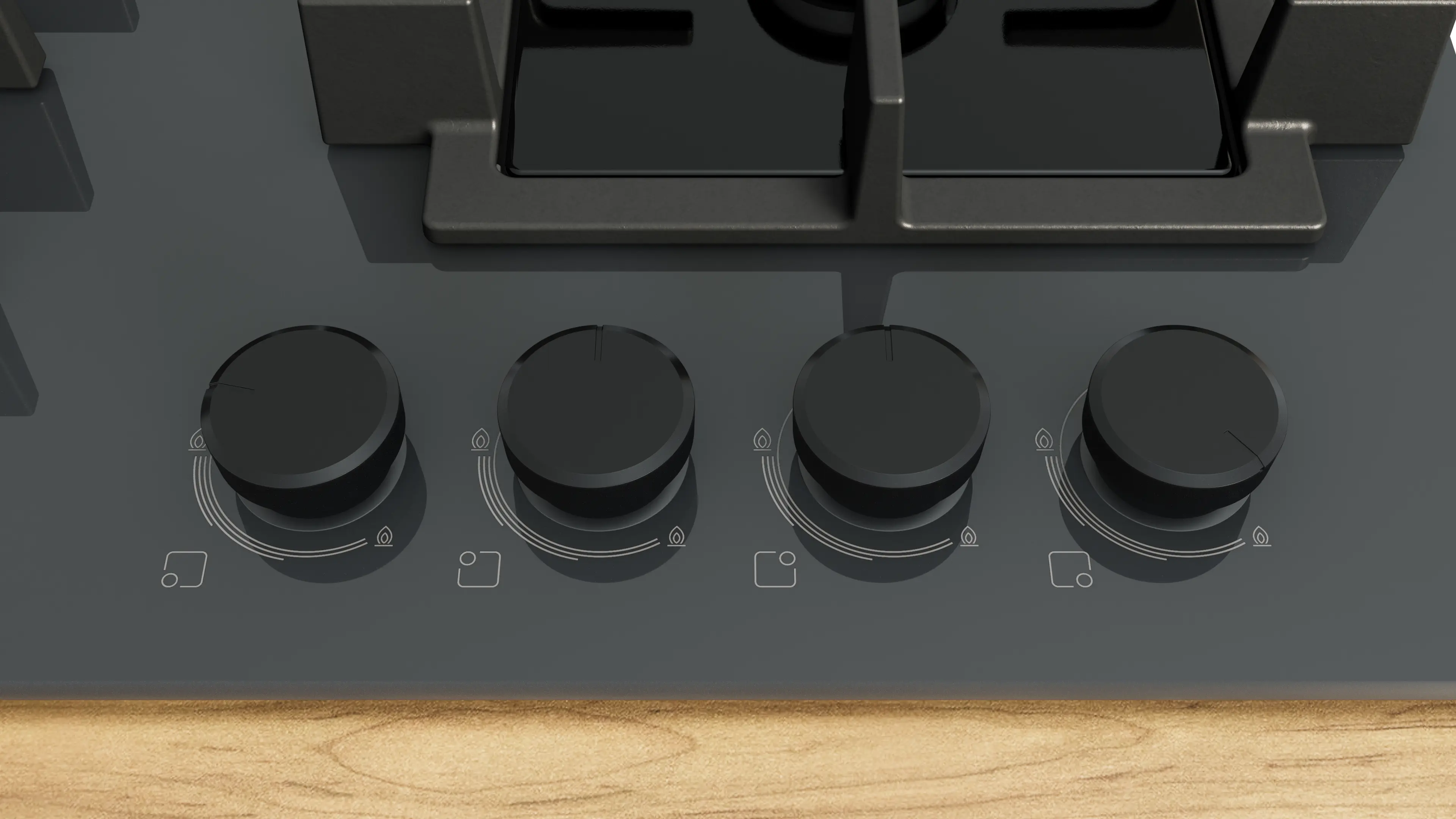 Serie 4 Gazlı Ocak 60 cm Sert cam, Antrasit gri - Gorsel 2