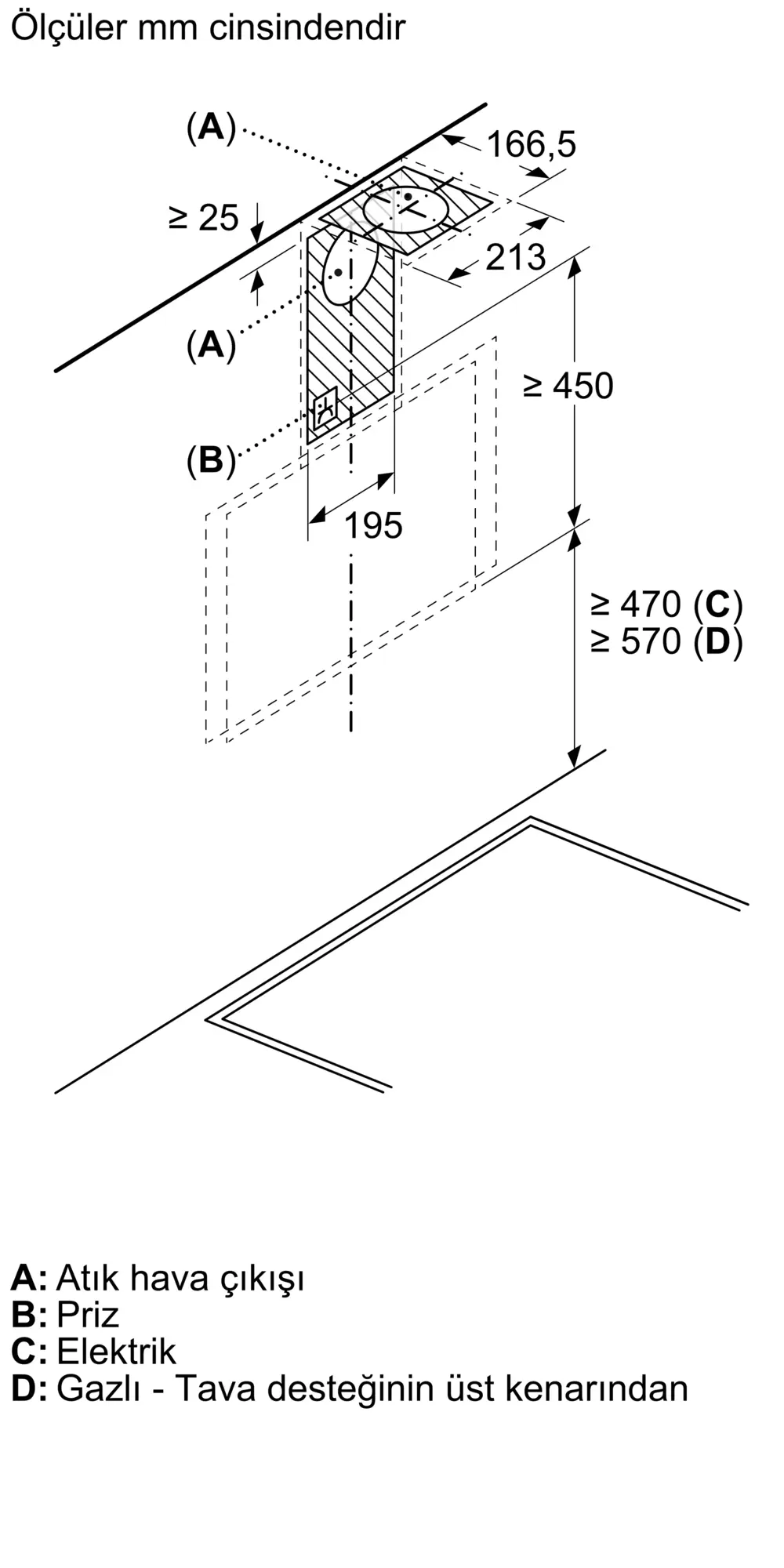 Serie 6 Duvar Tipi Davlumbaz 60 cm , Gri - Gorsel 9