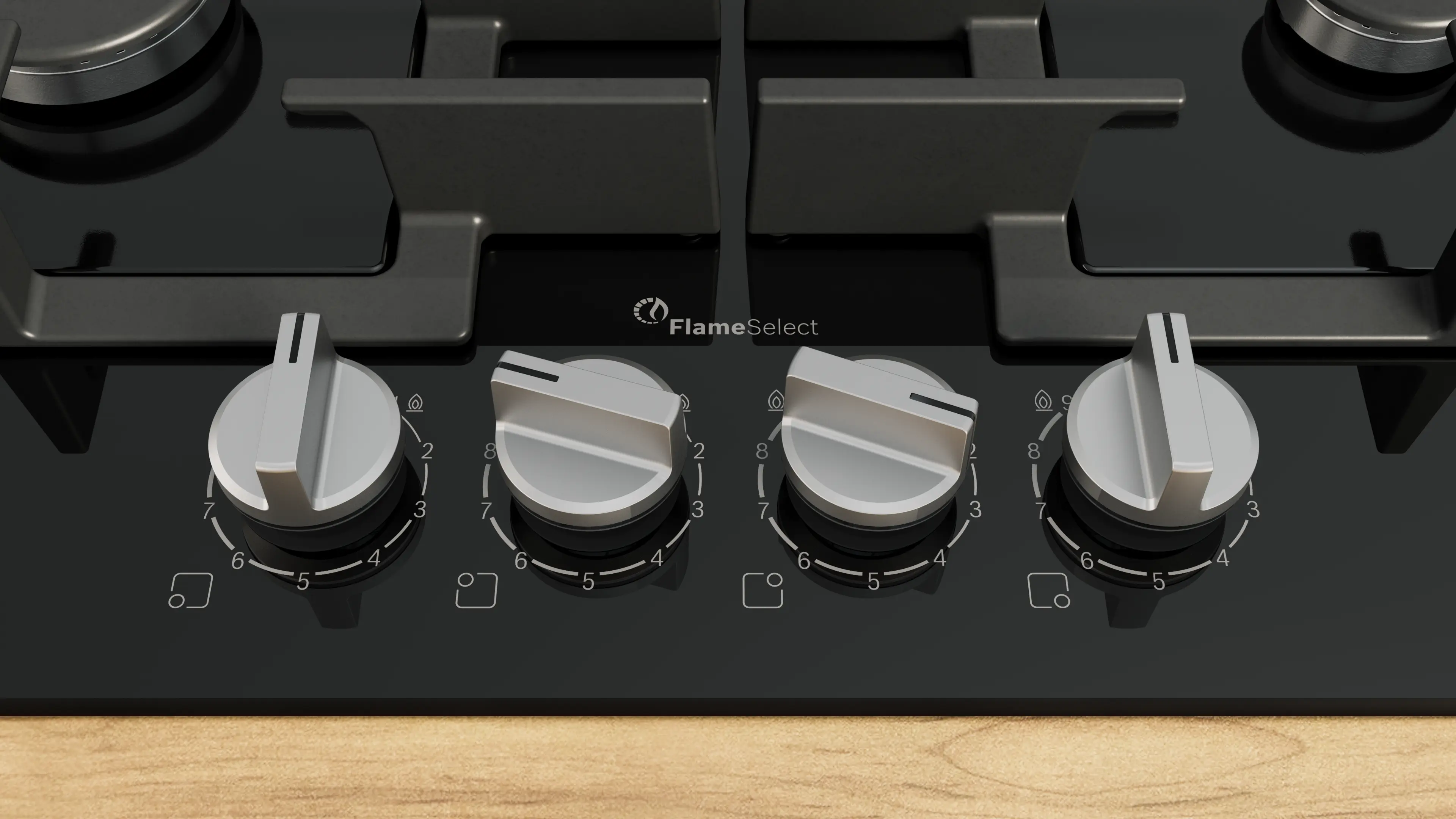 Serie 6 Gazlı Ocak 60 cm Sert cam, Siyah - Gorsel 2