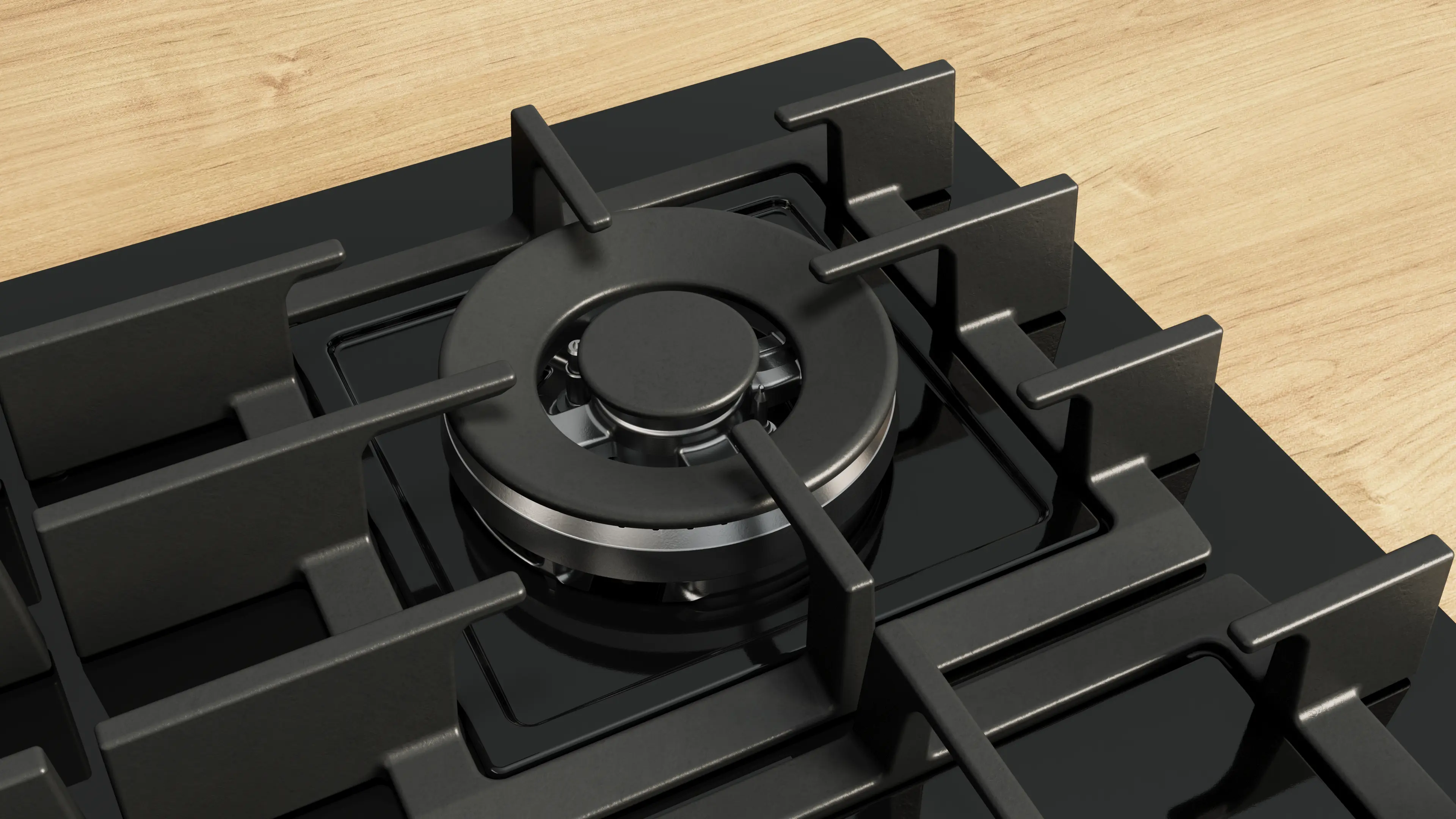 Serie 6 Gazlı Ocak 60 cm Sert cam, Siyah - Gorsel 5