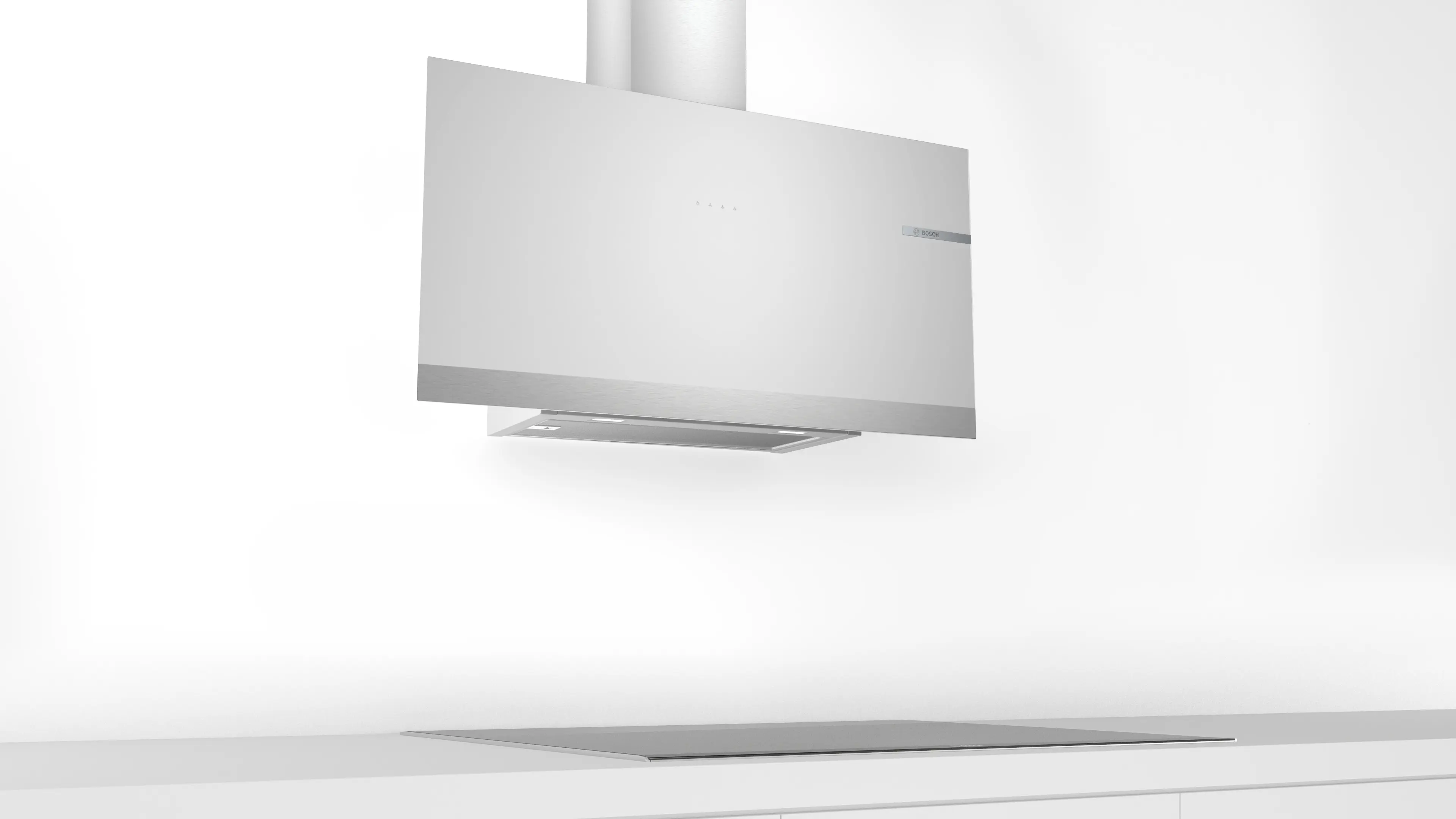 Serie 4 Duvar Tipi Davlumbaz 90 cm Beyaz Cam Yüzey, Beyaz - Gorsel 4