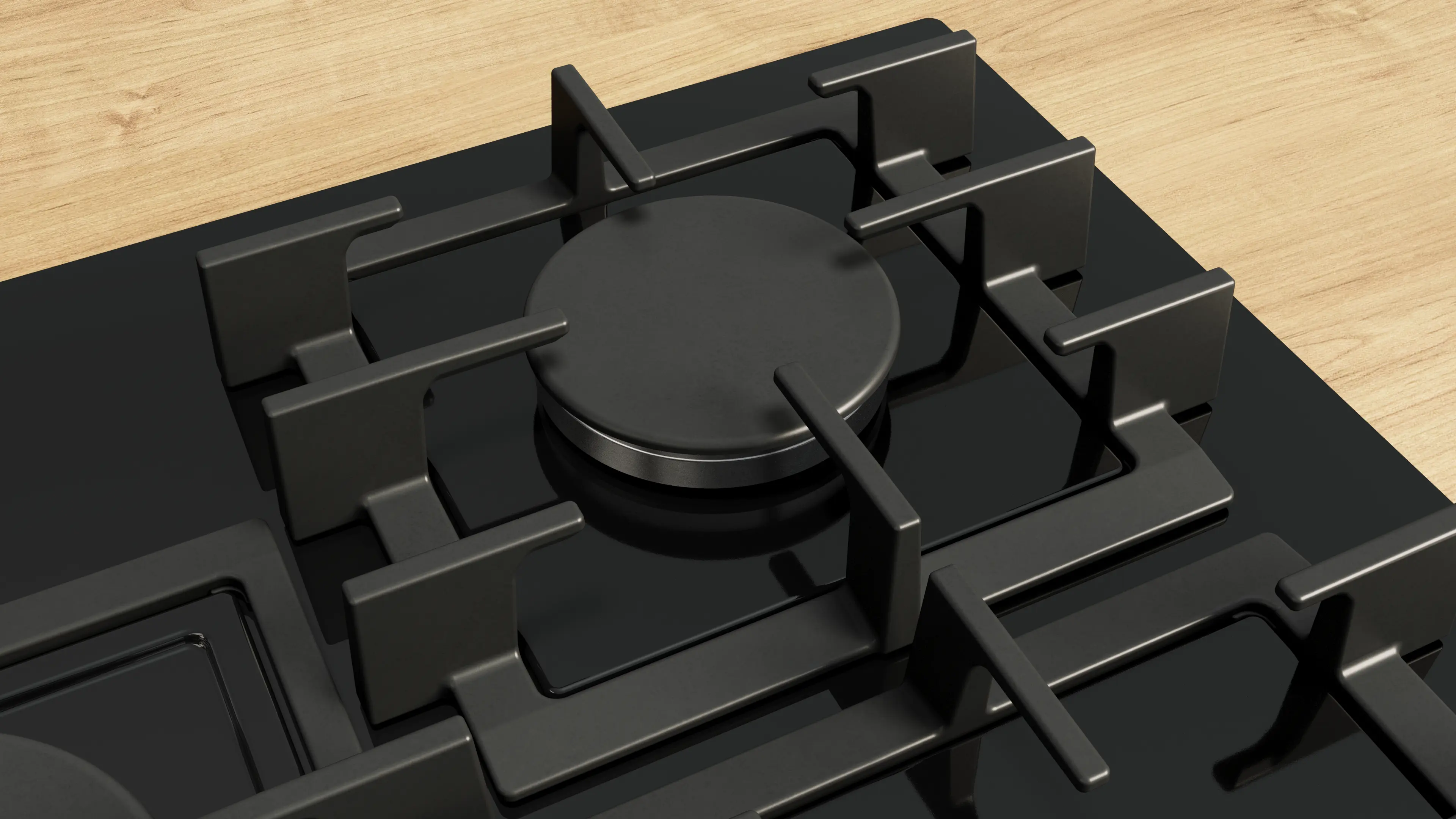 Serie 6 Gazlı Ocak 75 cm Sert cam, Siyah - Gorsel 5