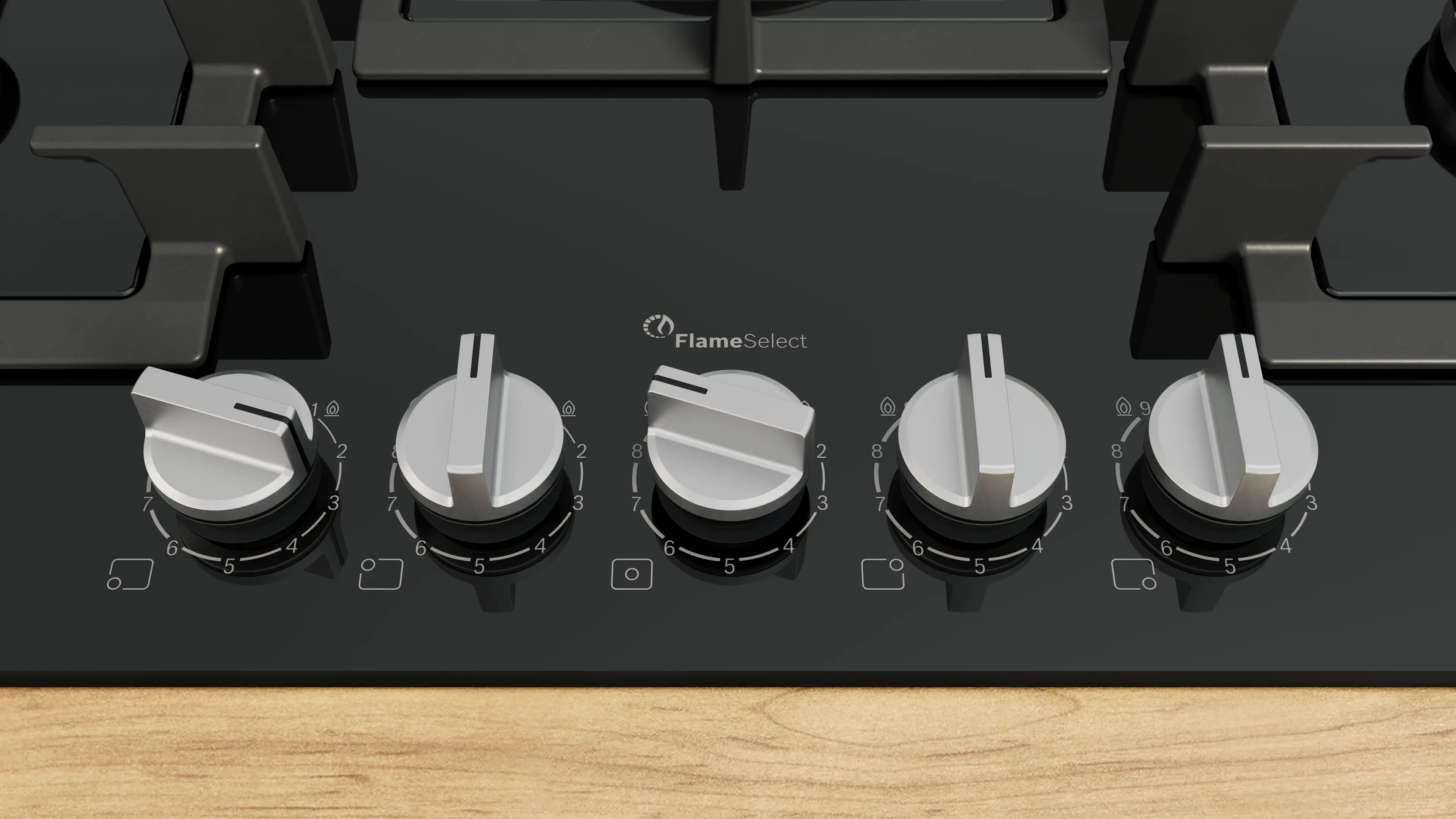 Serie 6 Gazlı Ocak 75 cm Sert cam, Siyah - Gorsel 2