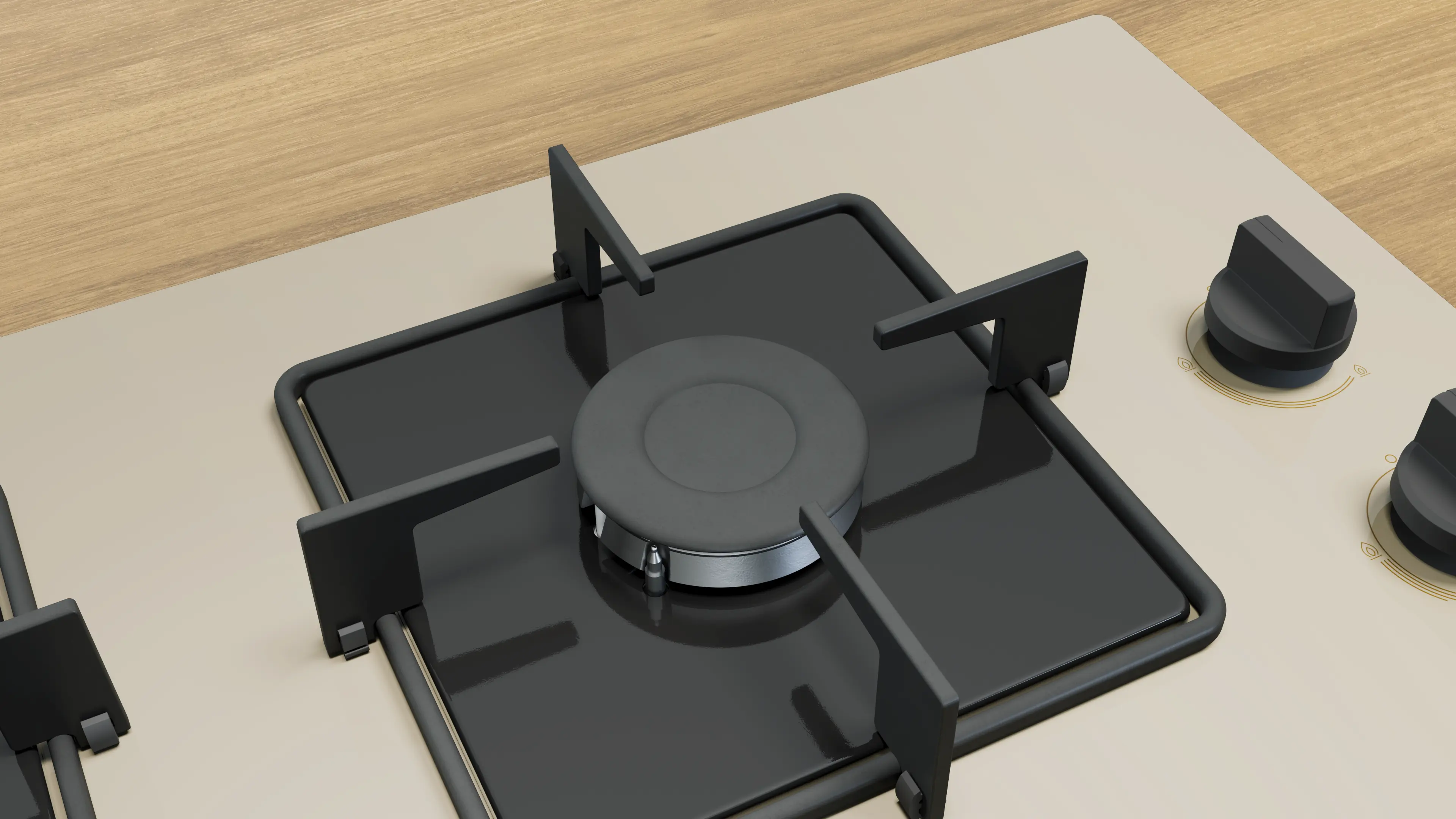 Serie 4 Gazlı Ocak 60 cm NeoKlasik, Sert cam, İnci beyazı - Gorsel 6