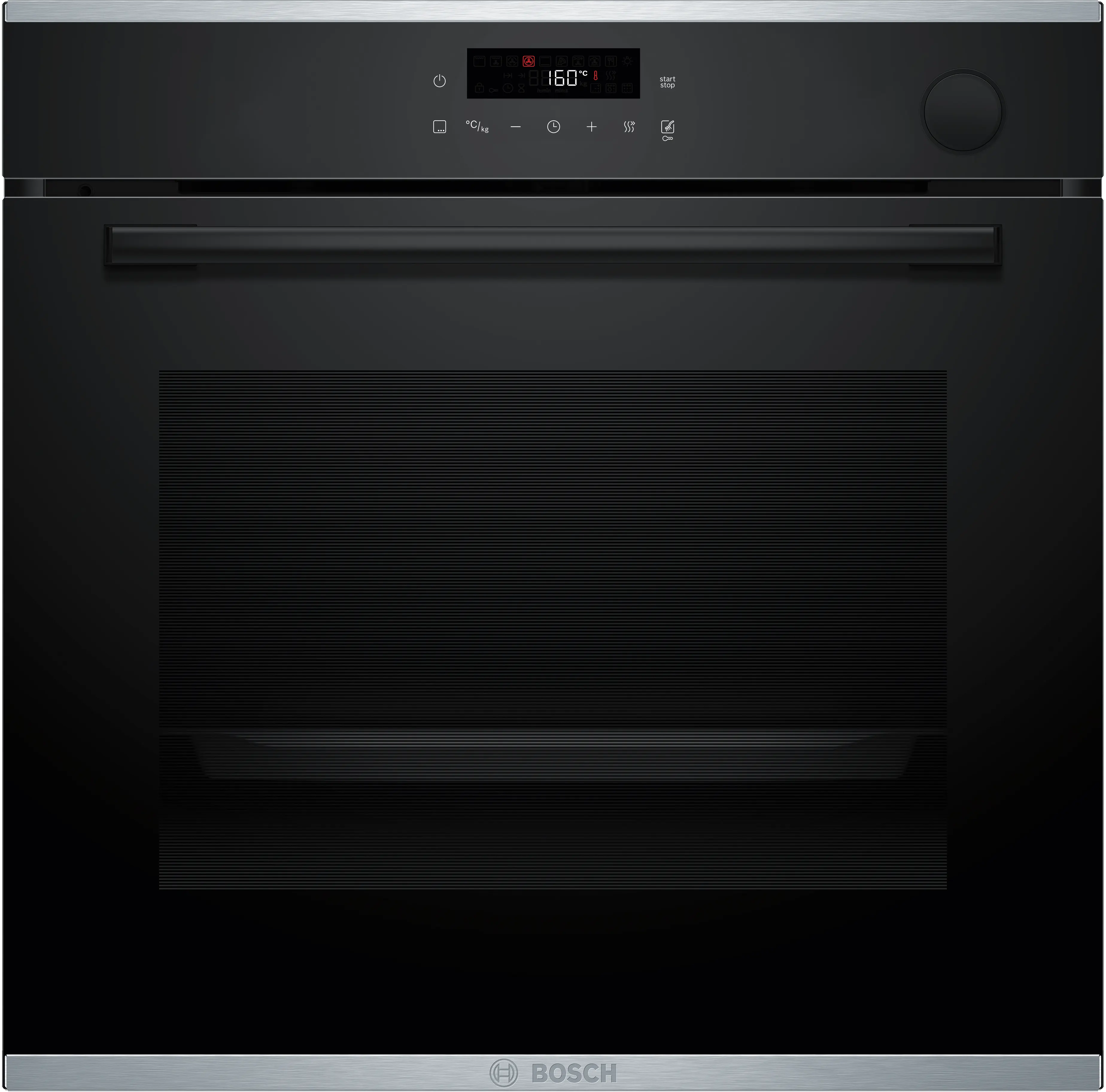 Series 4 Built-in oven with added steam function 60 x 60 cm Black - Gorsel 1