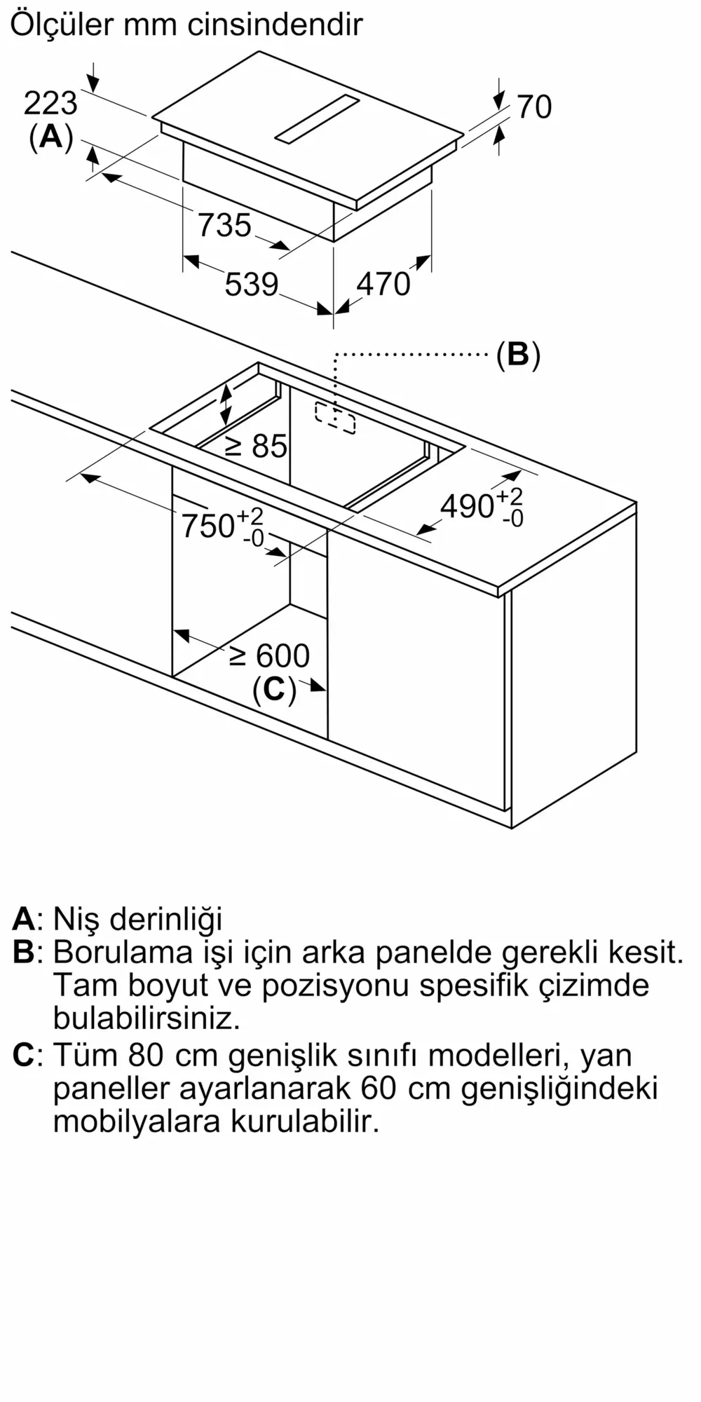 Serie 8 Davlumbaz Entegreli İndüksiyon Ocak,, 80 cm Çerçeveli Montaj - Gorsel 19