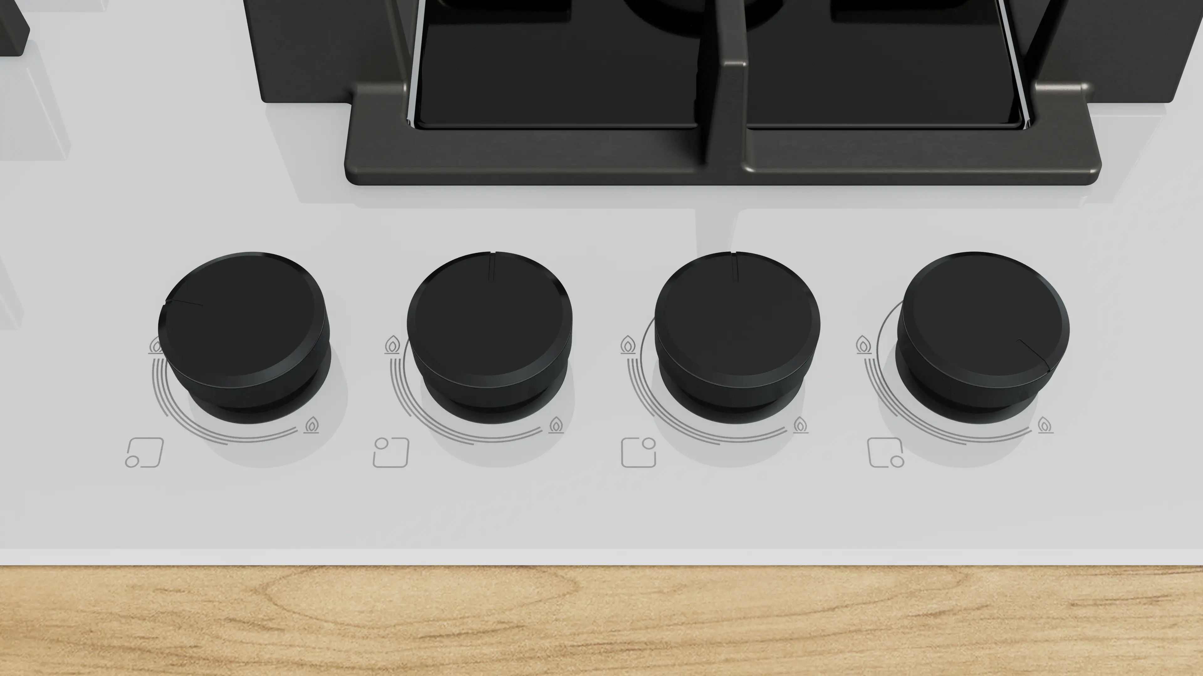 Serie 4 Gazlı Ocak 60 cm Sert cam, Beyaz - Gorsel 2