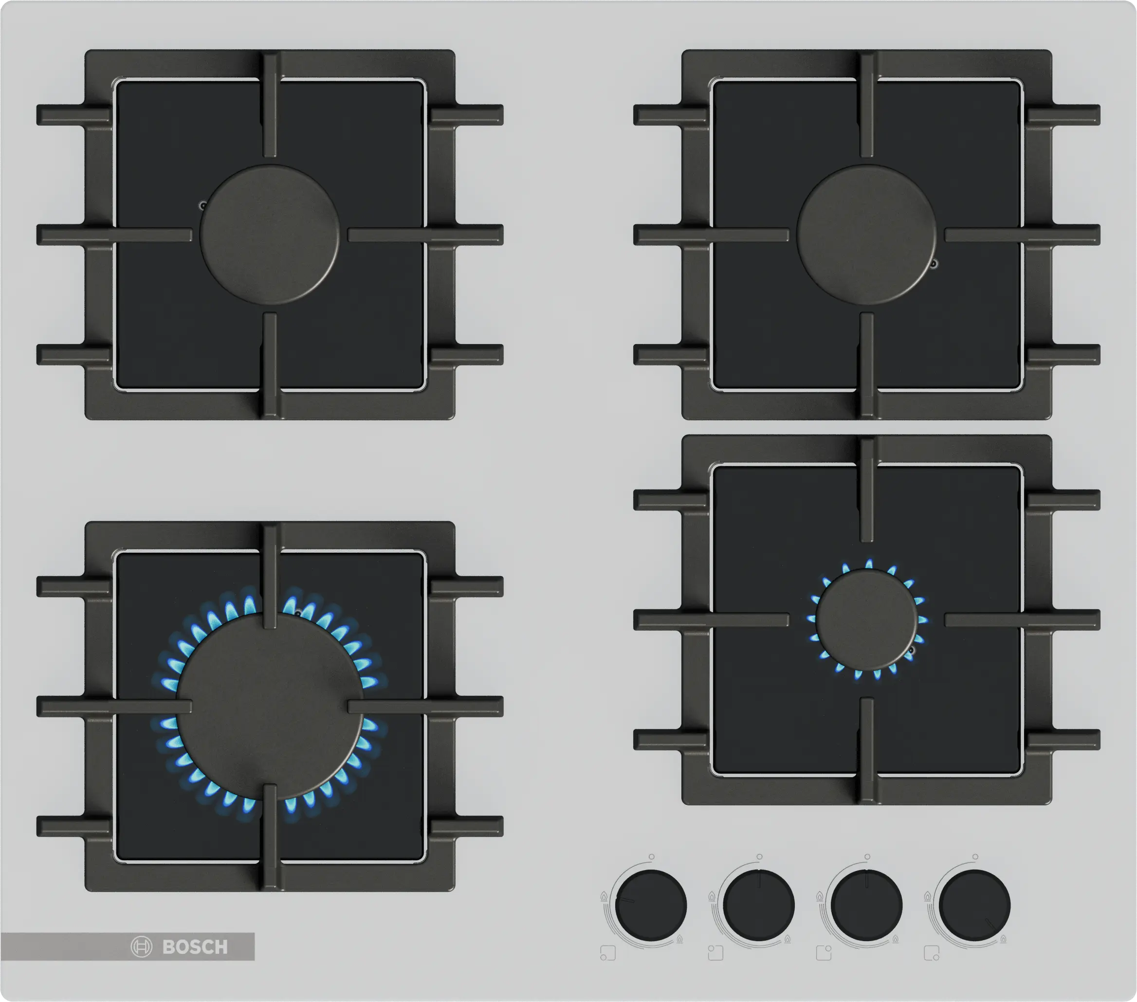 Serie 4 Gazlı Ocak 60 cm Sert cam, Beyaz - Gorsel 1