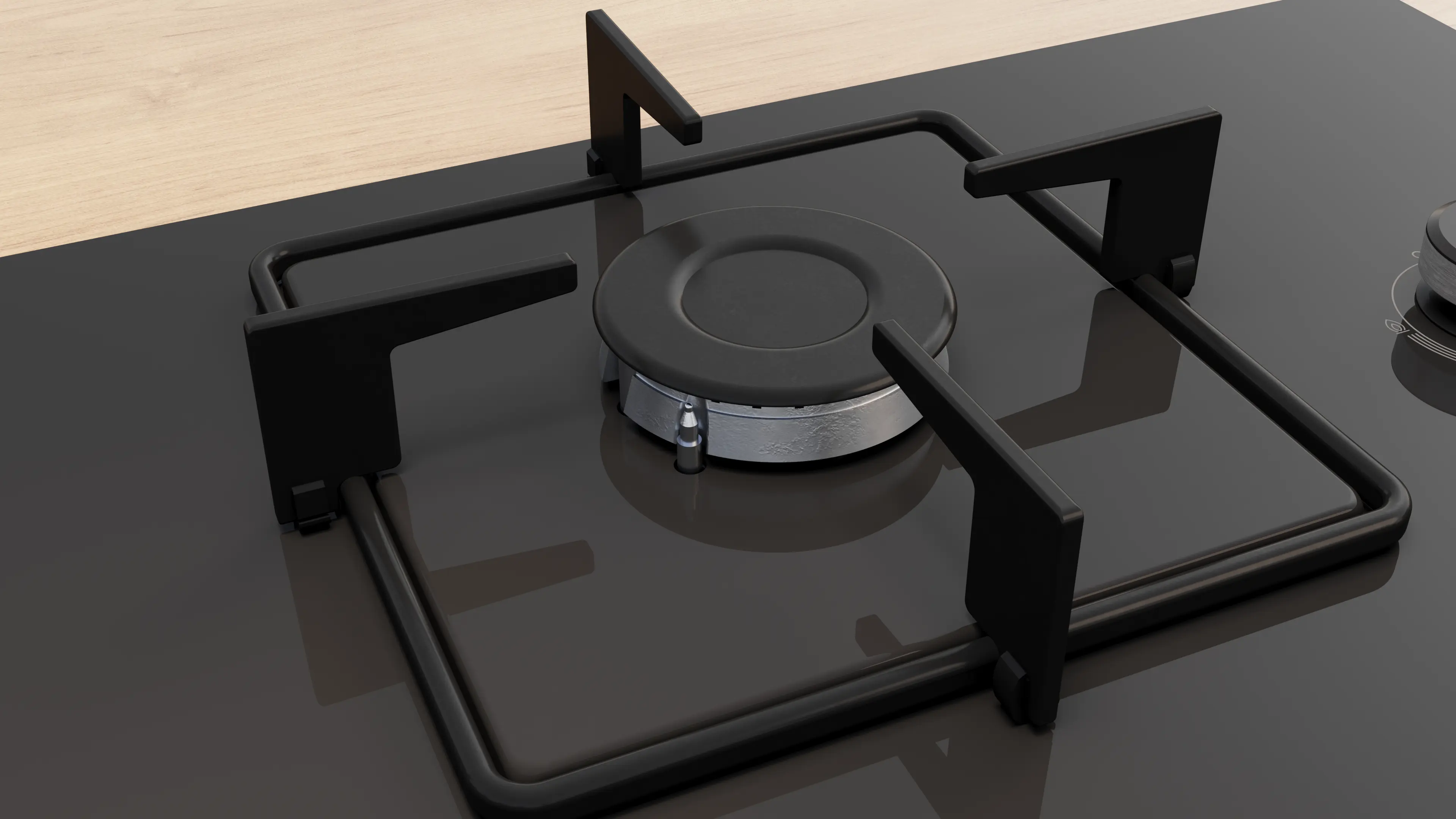 Serie 4 Gazlı Ocak 67 cm Sert cam, Siyah - Gorsel 6