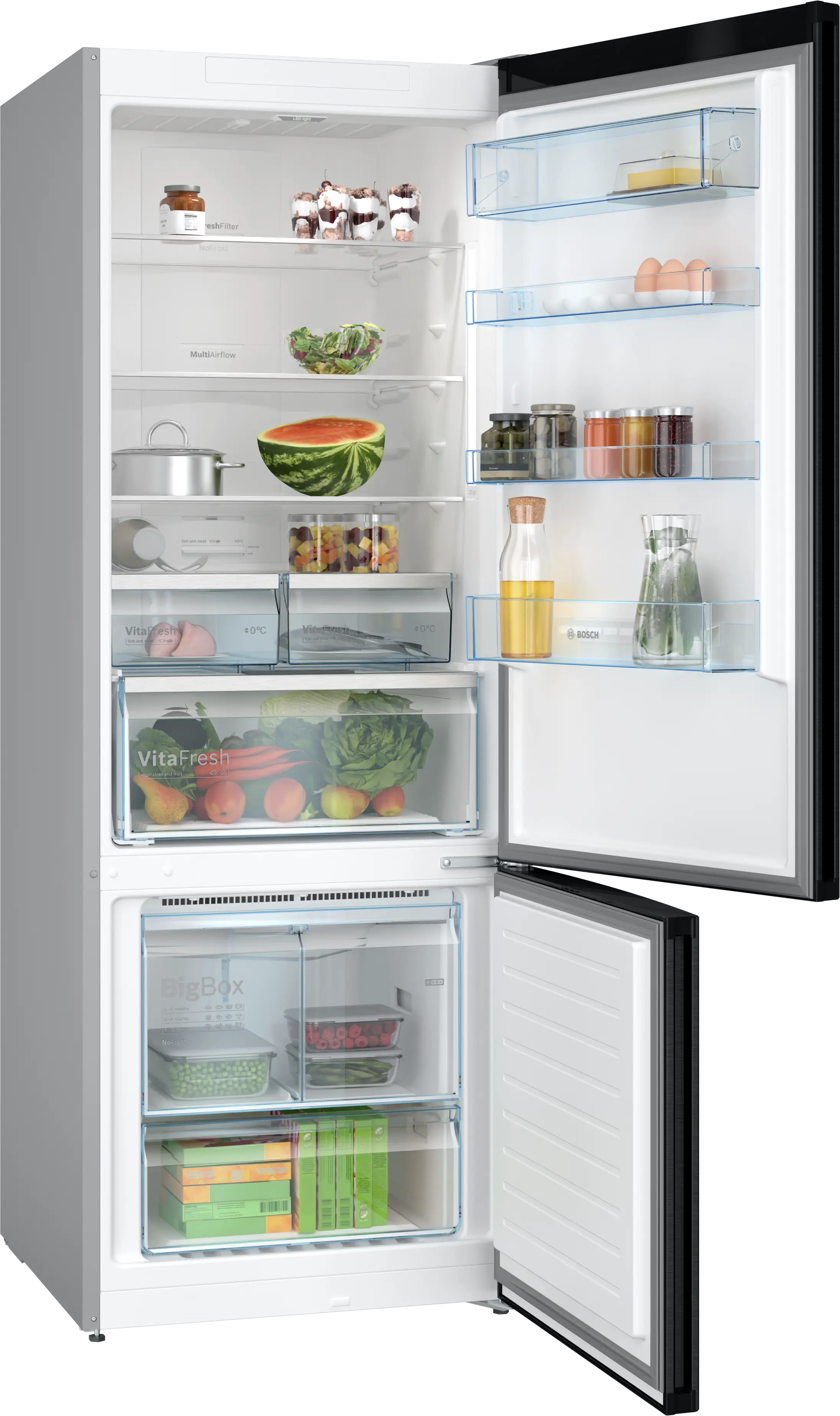 Serie 4 Alttan Donduruculu Buzdolabı 193 x 70 cm Parmak izi bırakmayan siyah inoks - Gorsel 2