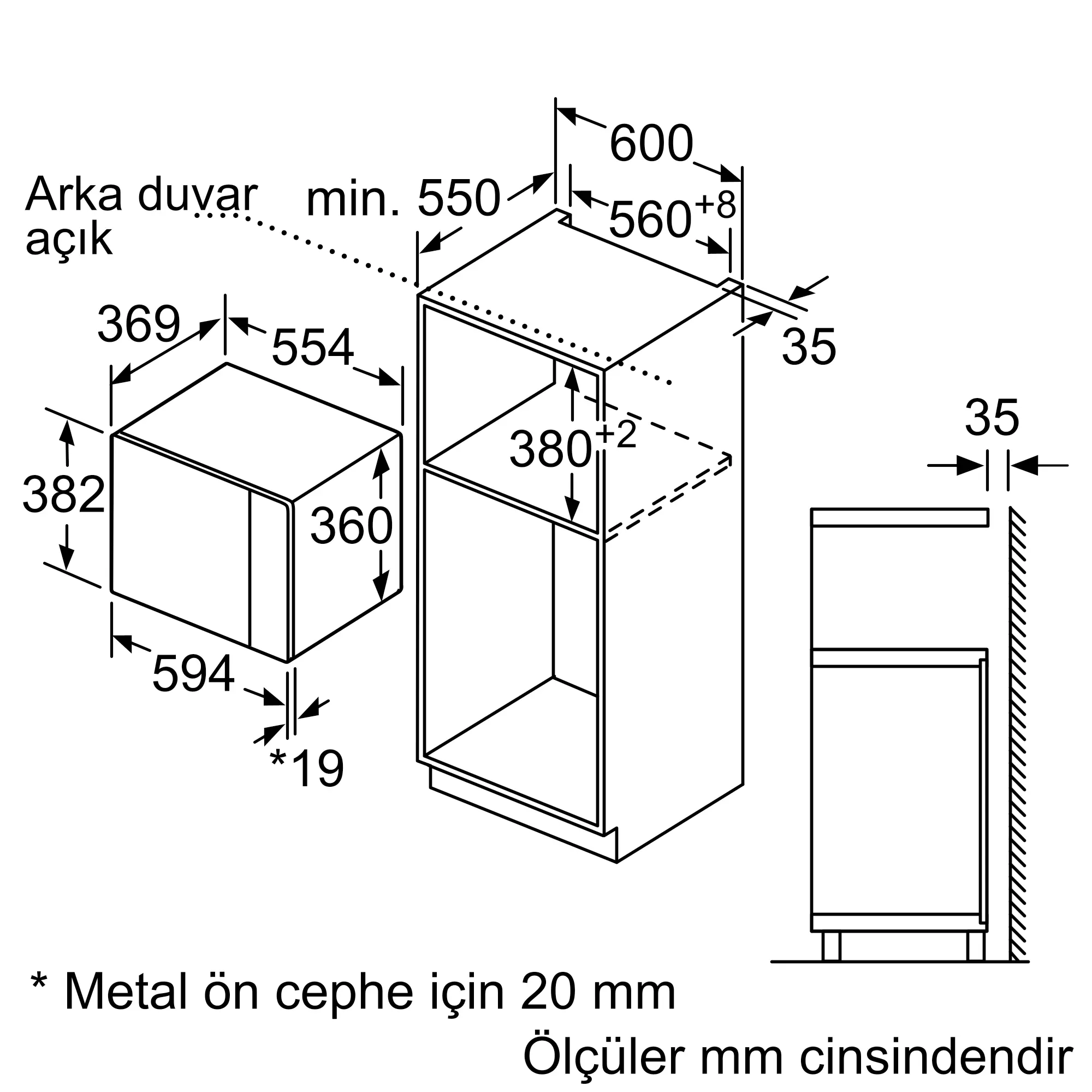 Serie 6 Ankastre Mikrodalga, Izgara Fonksiyonlu 59 x 38 cm Inox - Gorsel 6