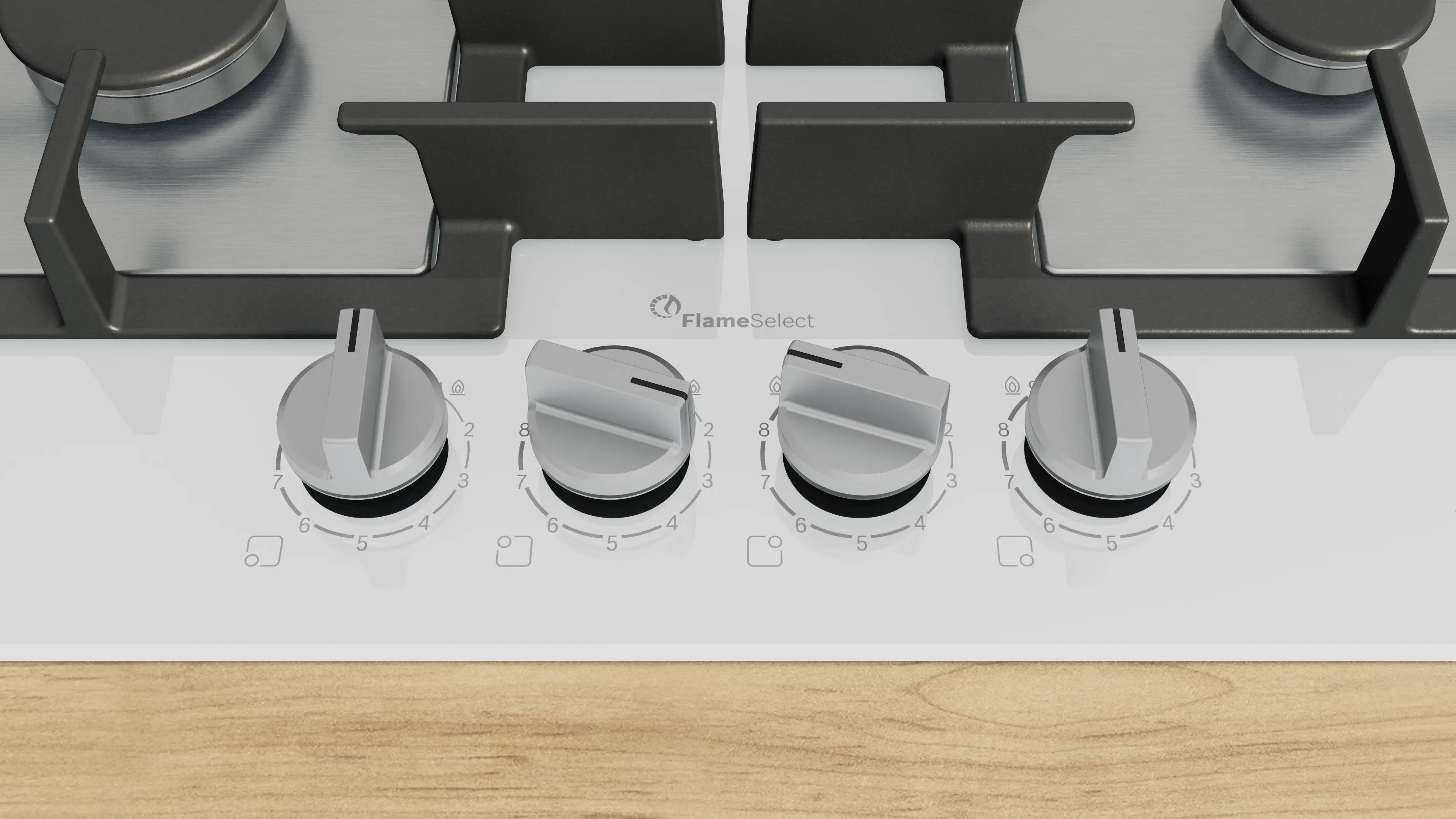 Serie 6 Gazlı Ocak 60 cm Sert cam, Beyaz - Gorsel 2