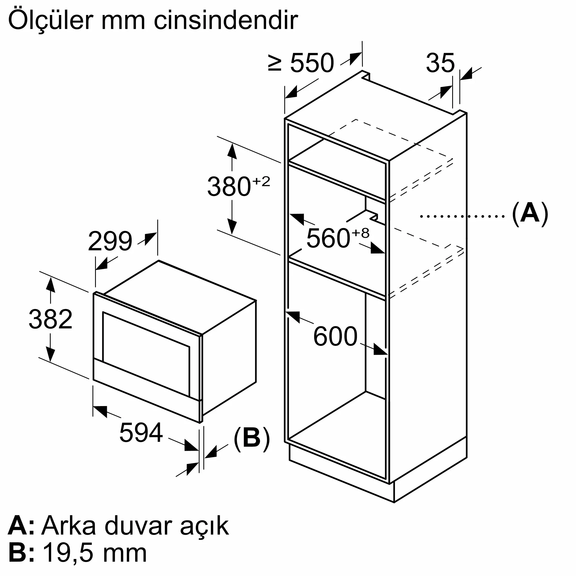 Serie 8 Ankastre Mikrodalga, Izgara Fonksiyonlu Siyah - Gorsel 6